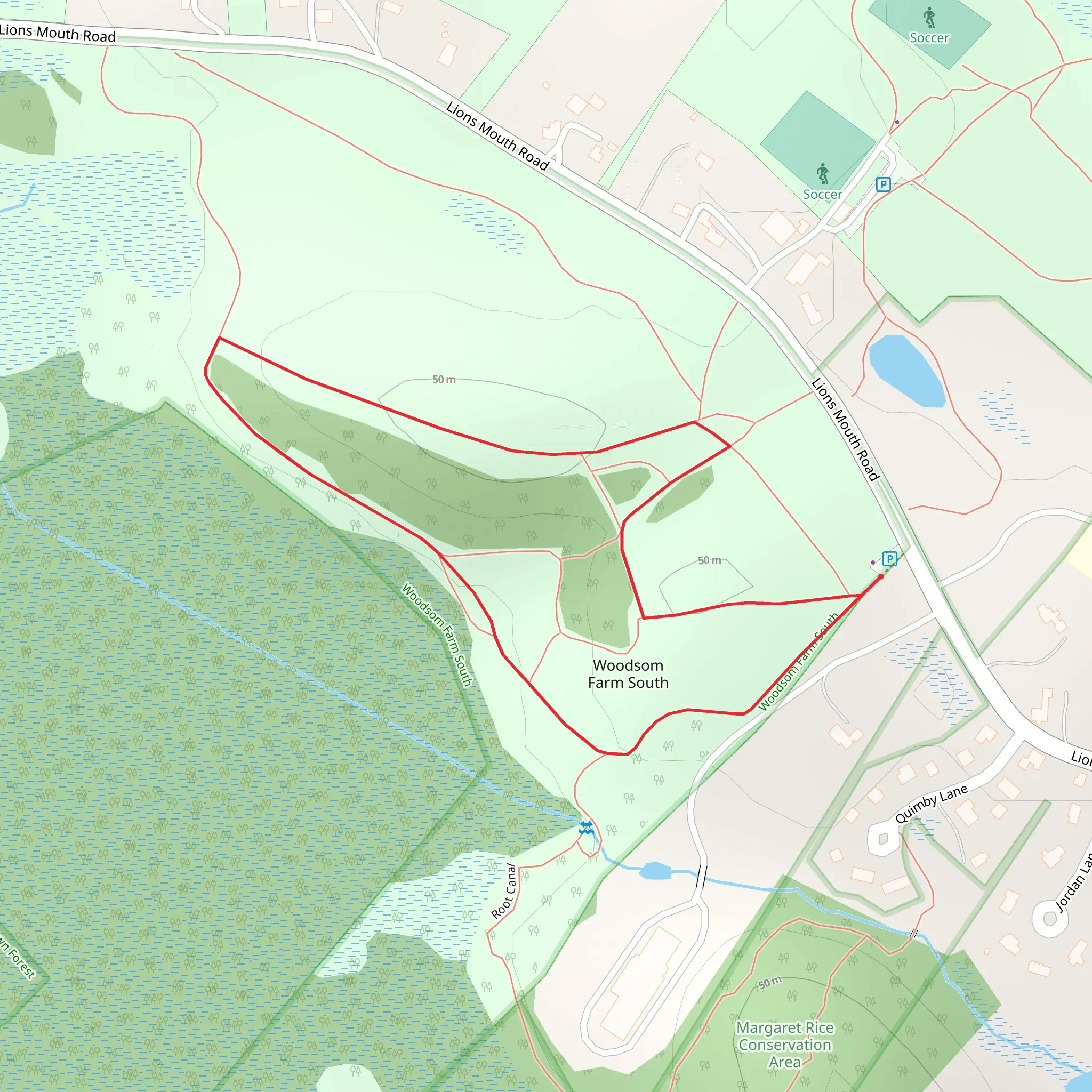 Woodsom Farm South Loop mobile static map