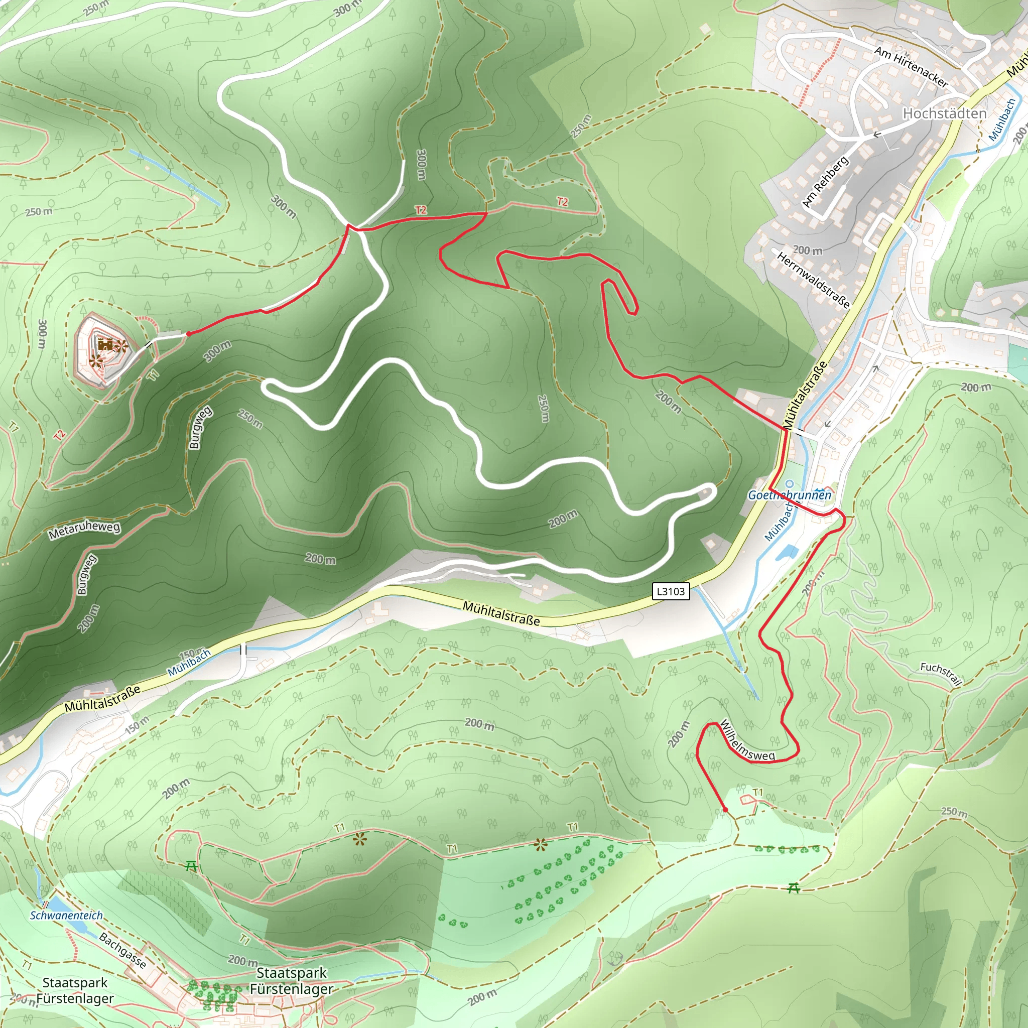 Hessenweg and Wilhelmsweg mobile static map