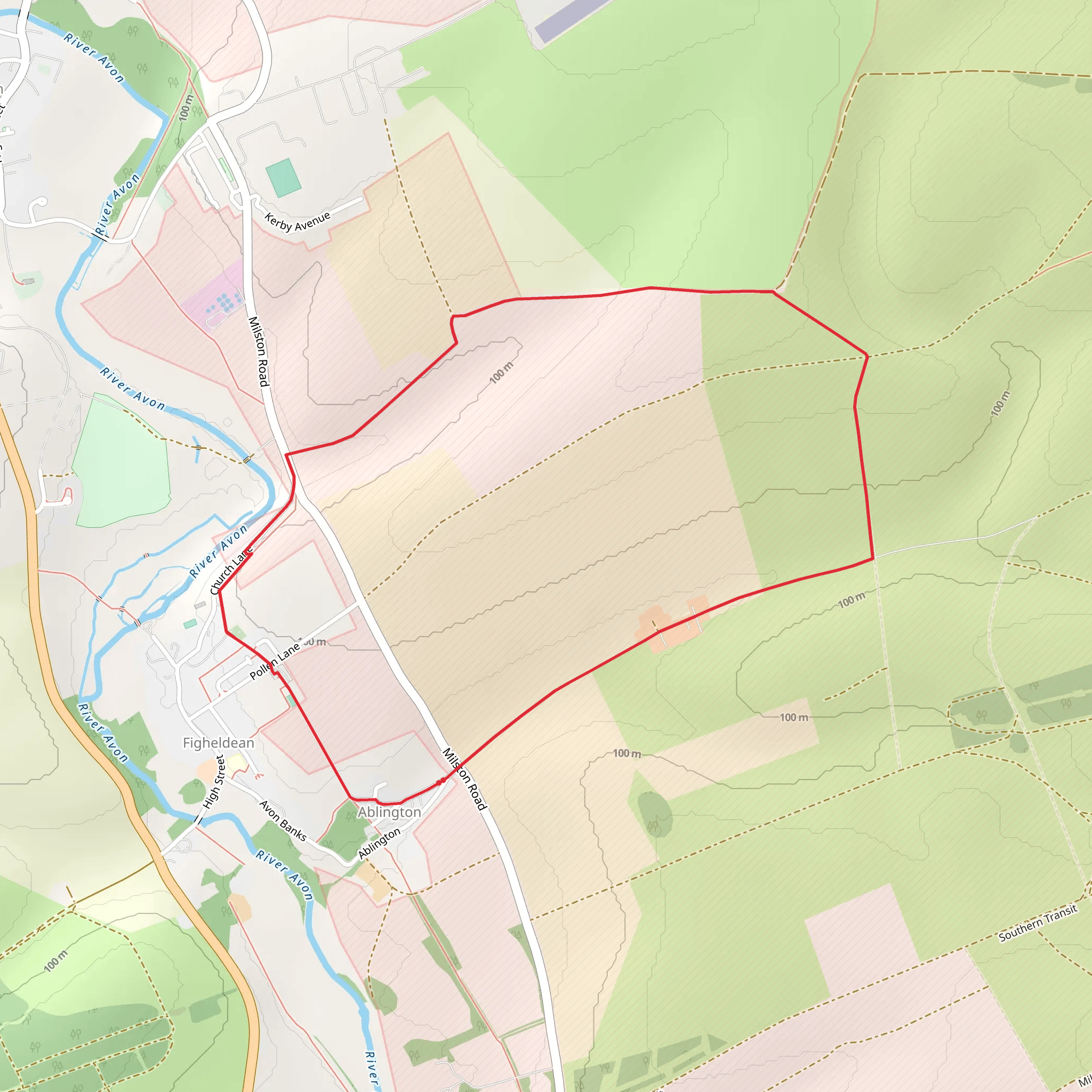 Figheldean Country Park Loop mobile static map
