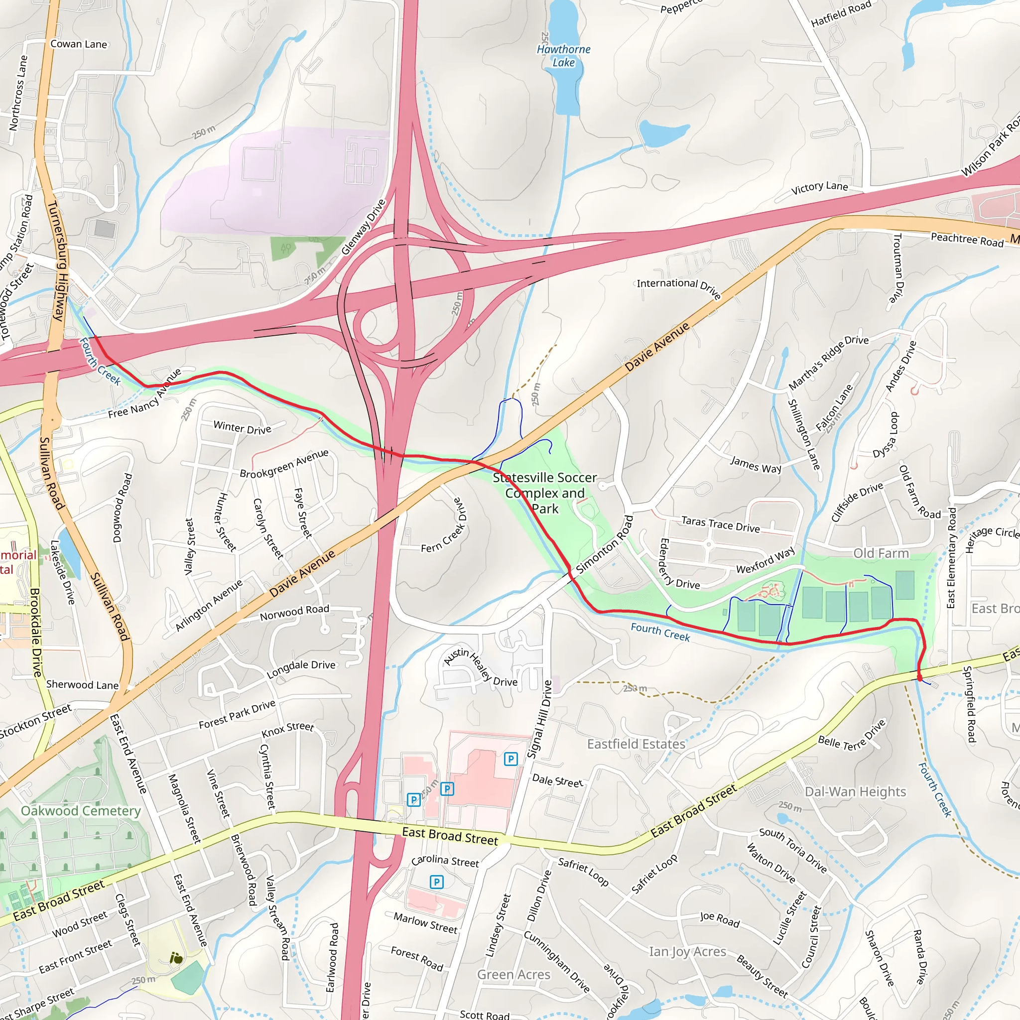 Fourth Creek Greenway mobile static map