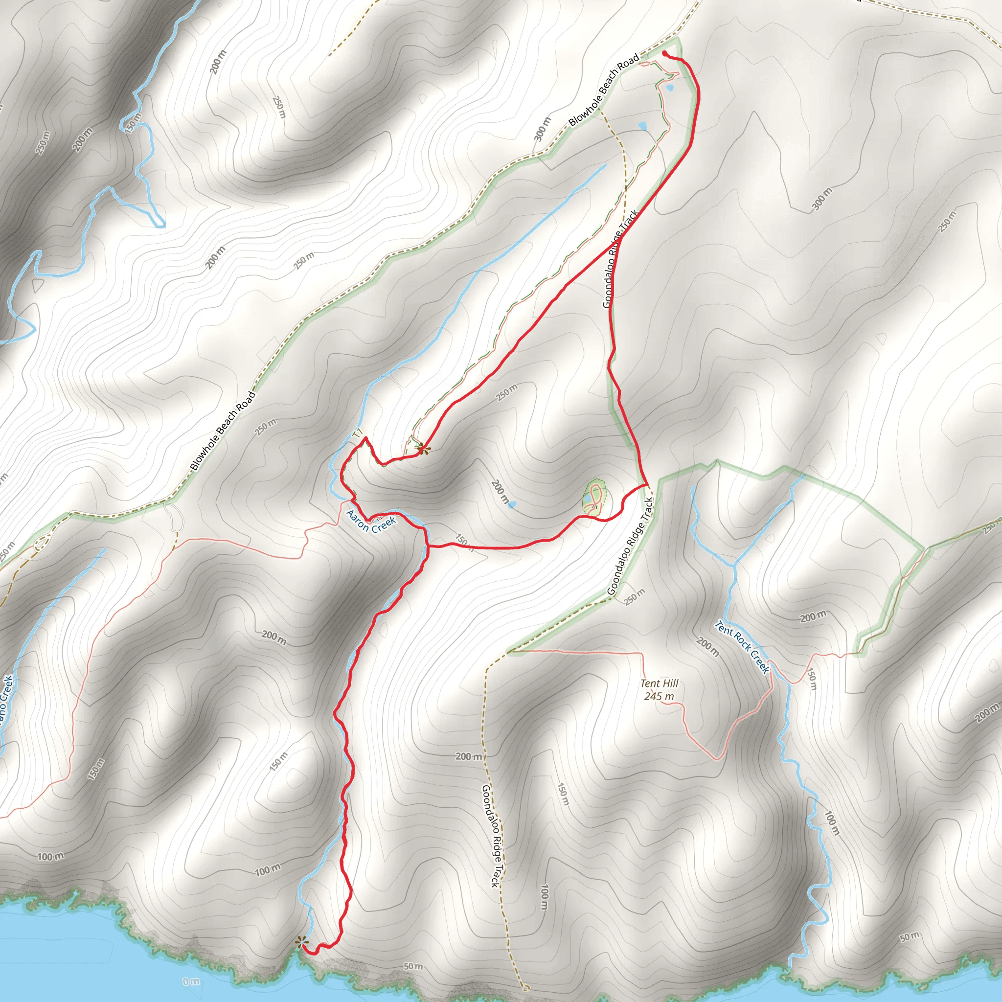 Aaron Creek Track mobile static map