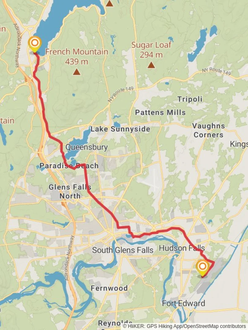 An image depicting the trail Lake George via Feeder Canal Heritage Trail and its surrounding area.