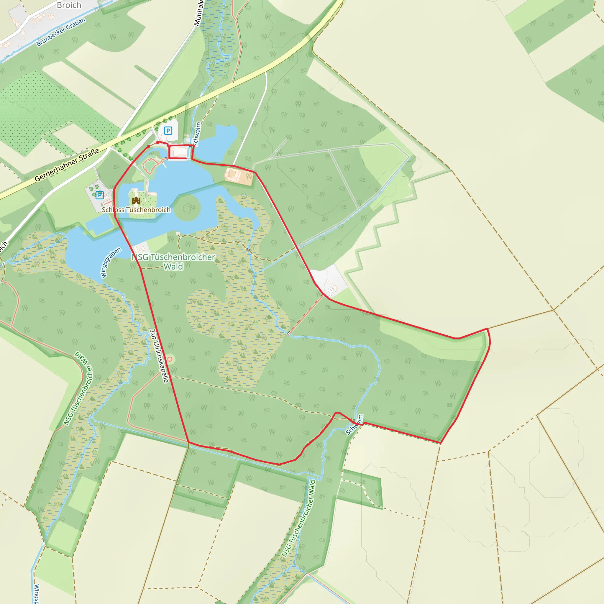 Schanzerhof Waldhaus and Zur Ulrichskapelle Loop mobile static map
