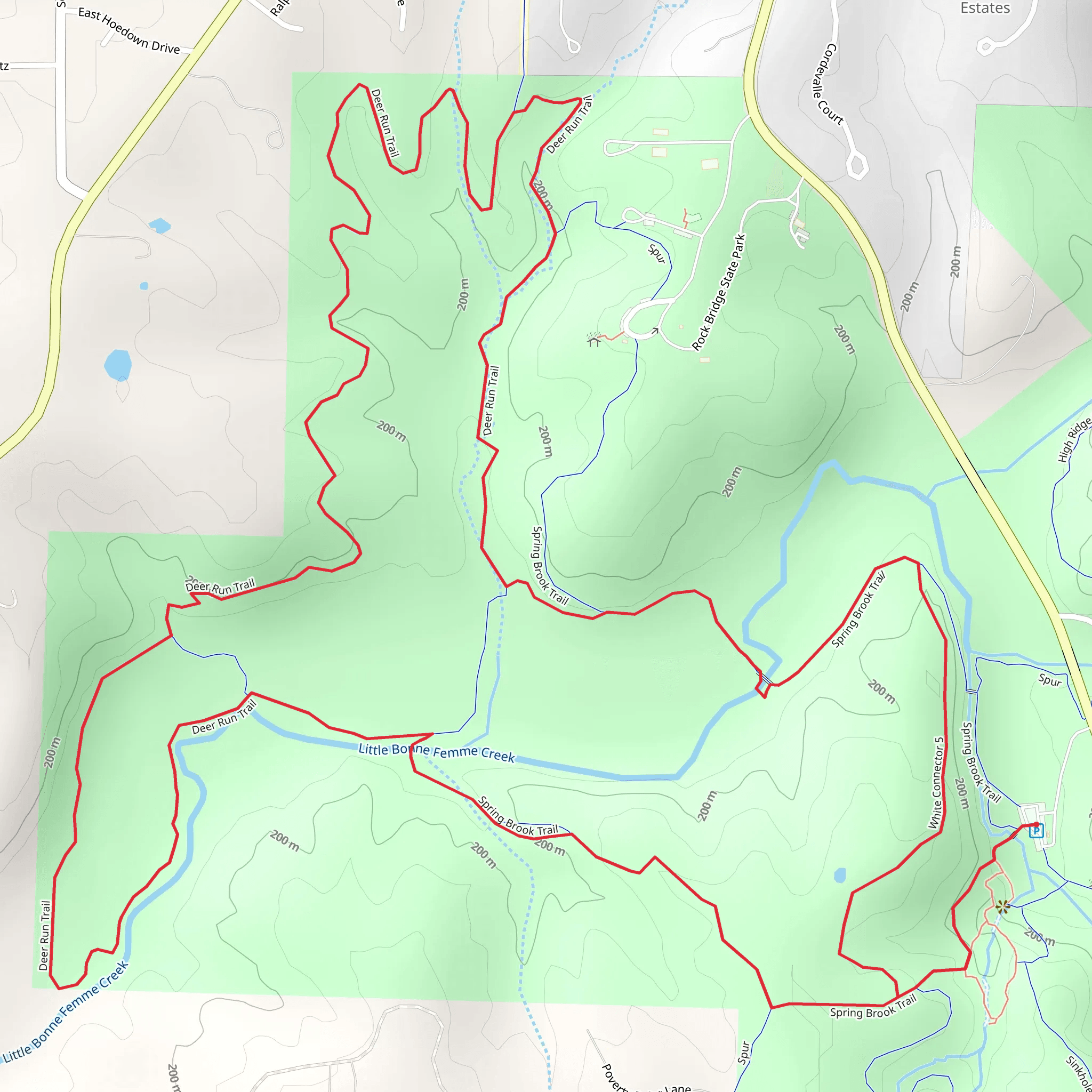 Spring Brook and Deer Run Loop Trail mobile static map