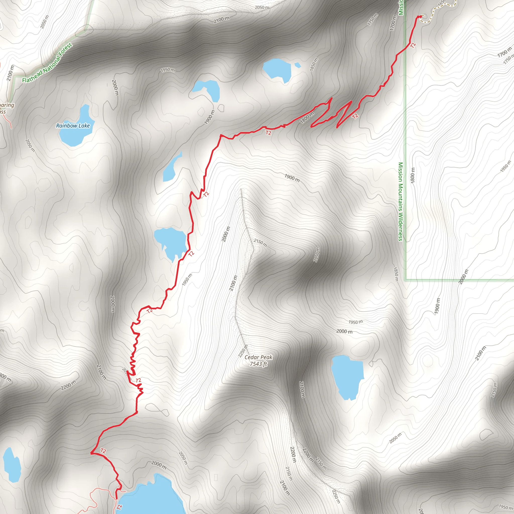 Cedar Lake Trail - Short mobile static map