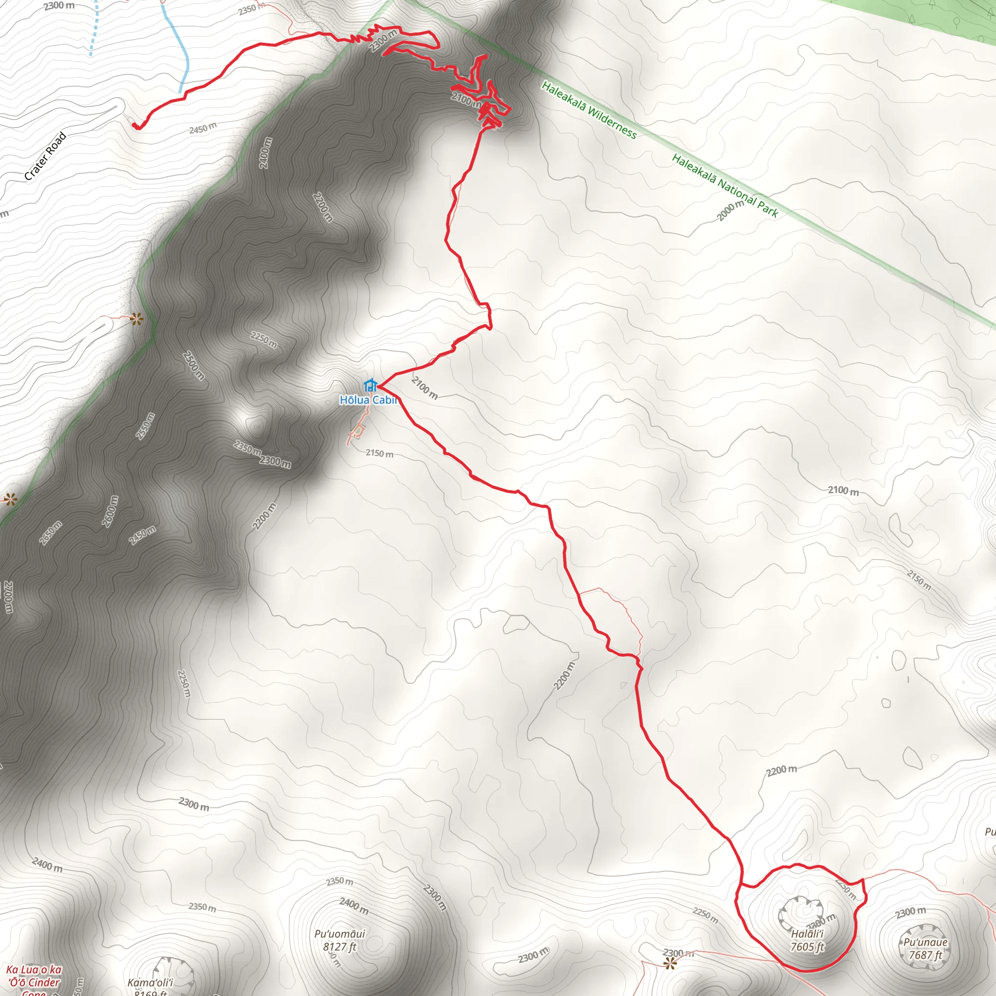 Silversword Loop Via Halemau'u Trail mobile static map