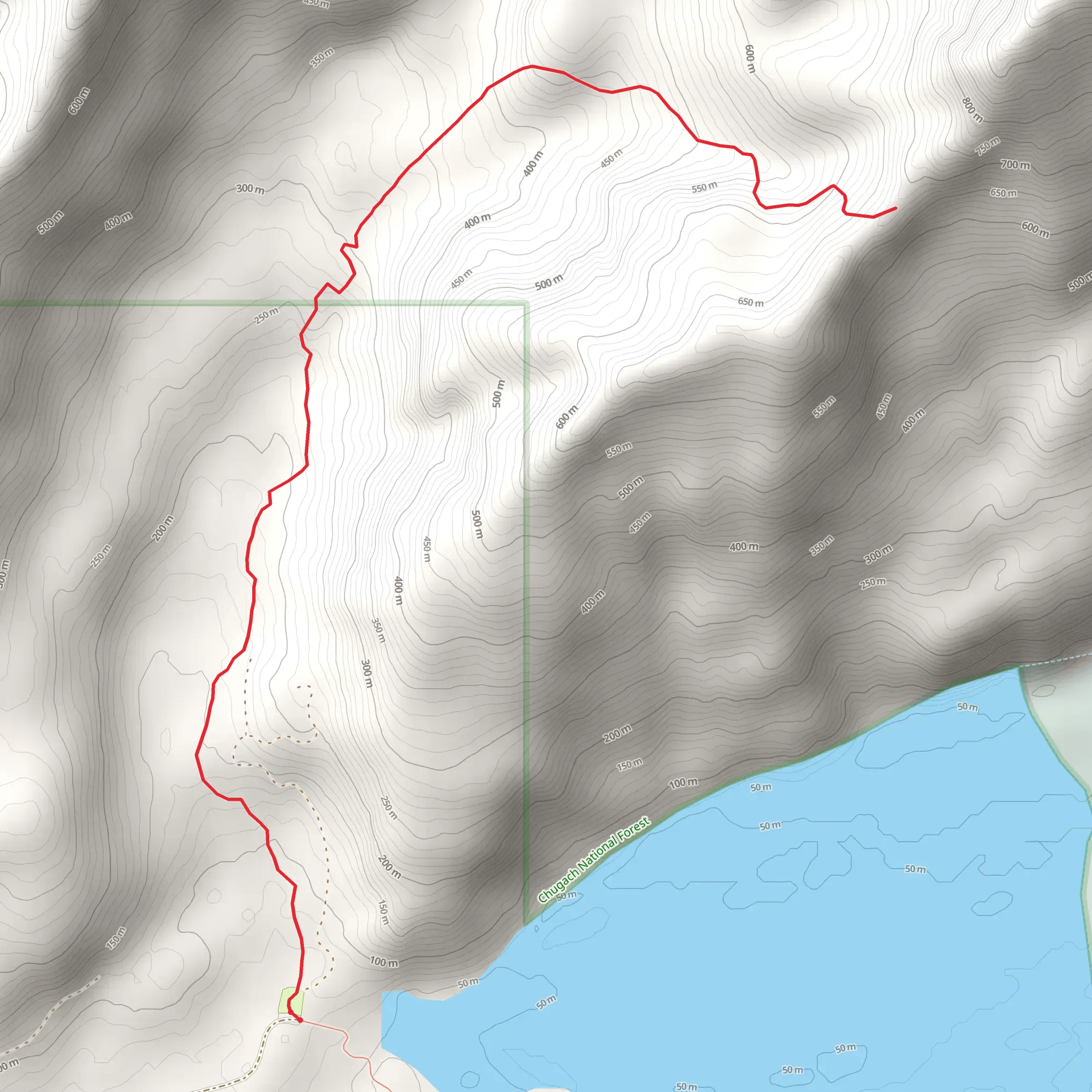 Sheridan Glacier Overlook mobile static map