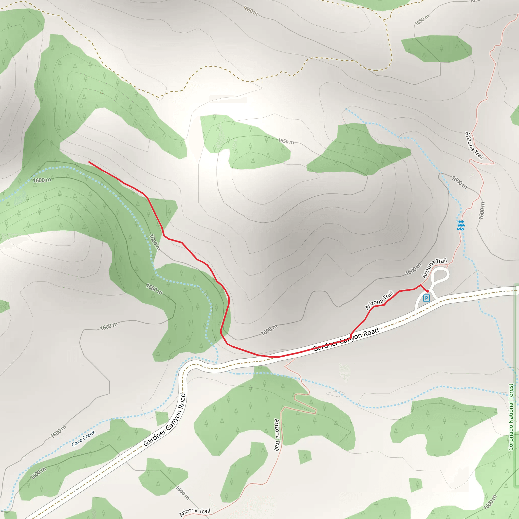 East Sawmill Canyon mobile static map