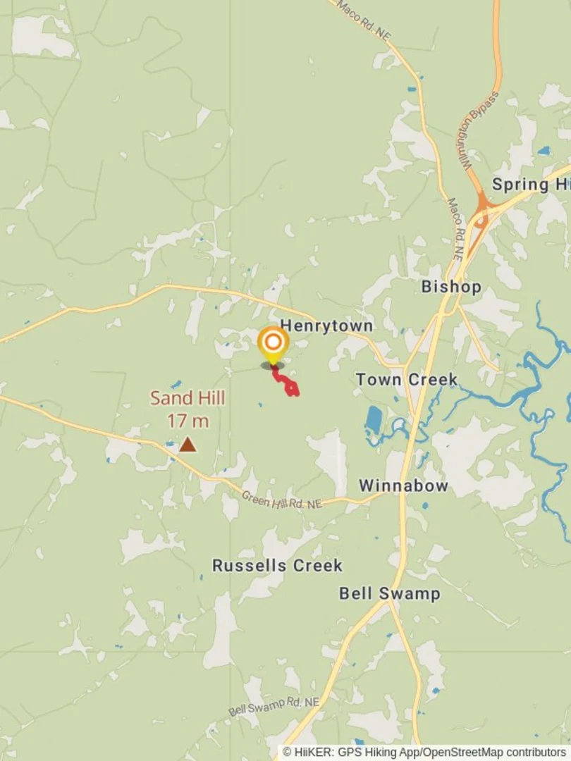 An image depicting the trail Loblolly Loop and its surrounding area.