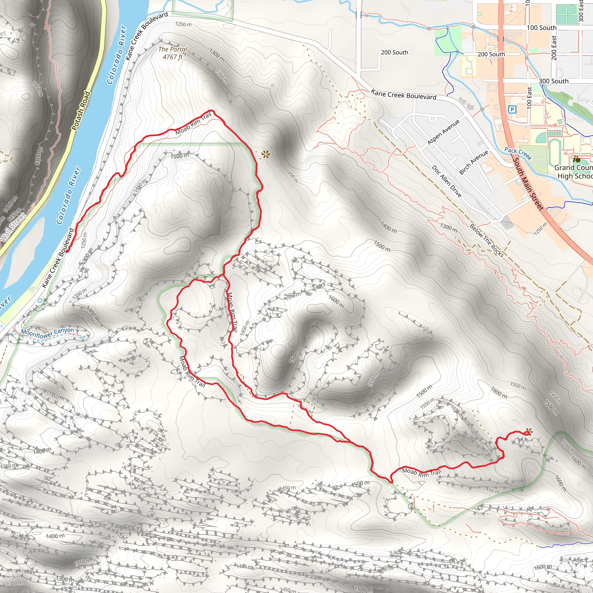 Moab Rim Trail mobile static map