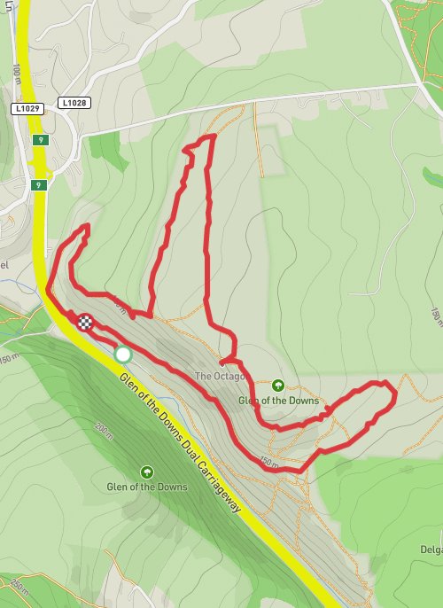A map preview of the recording Glen of the downs .