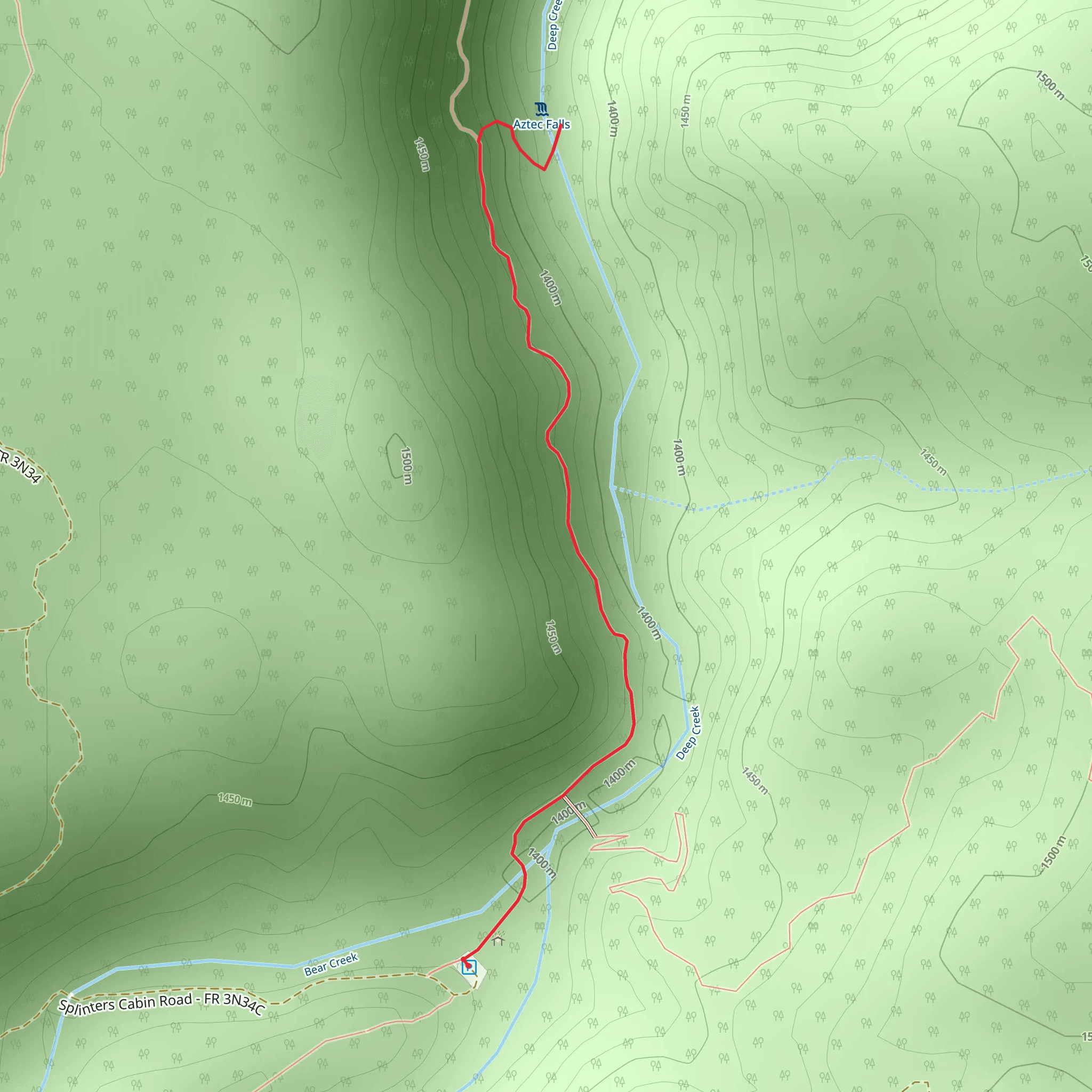 Deep Creek via PCT mobile static map