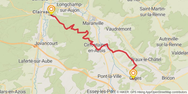 Via Francigena - France stage 34 Map