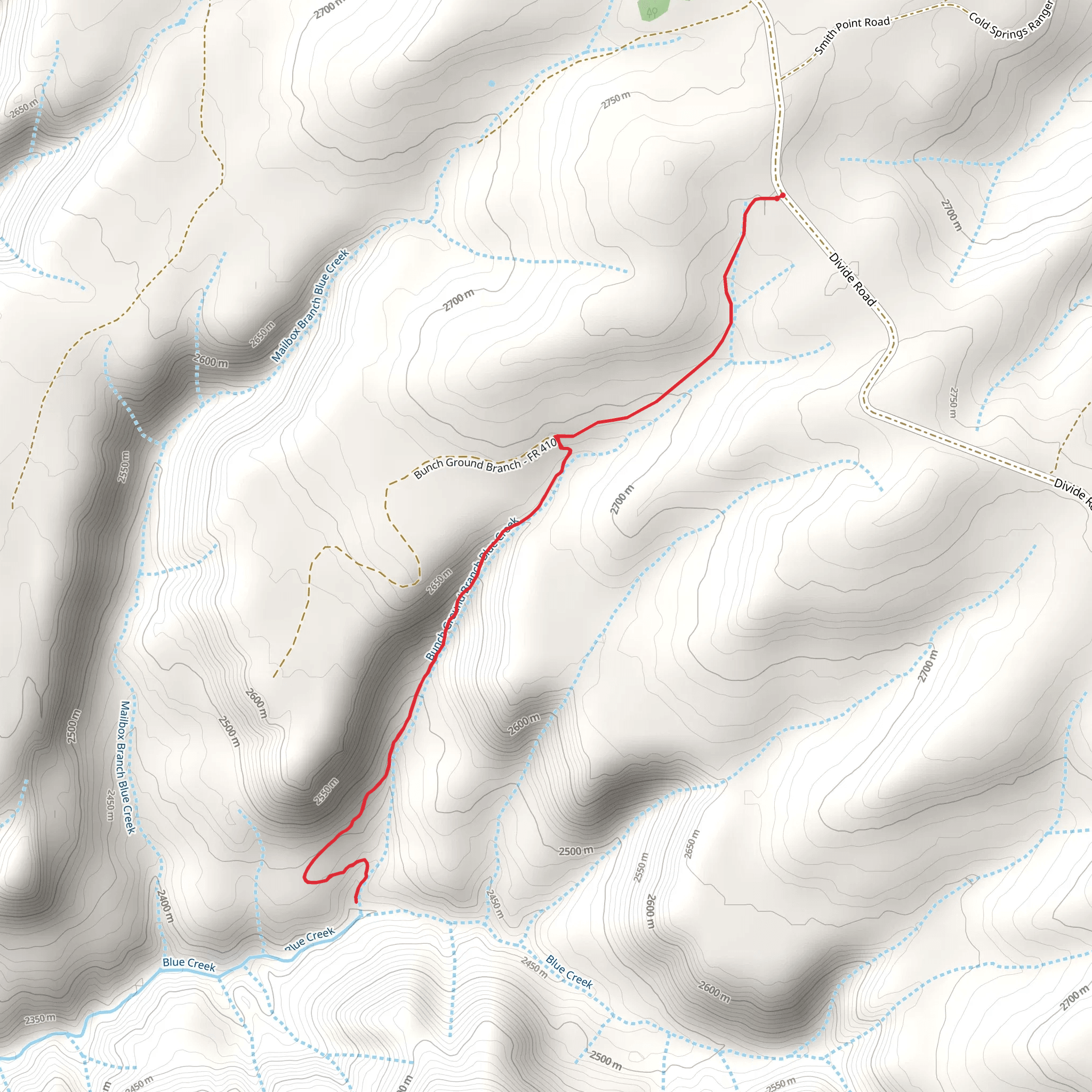 Bunch Ground Trail mobile static map