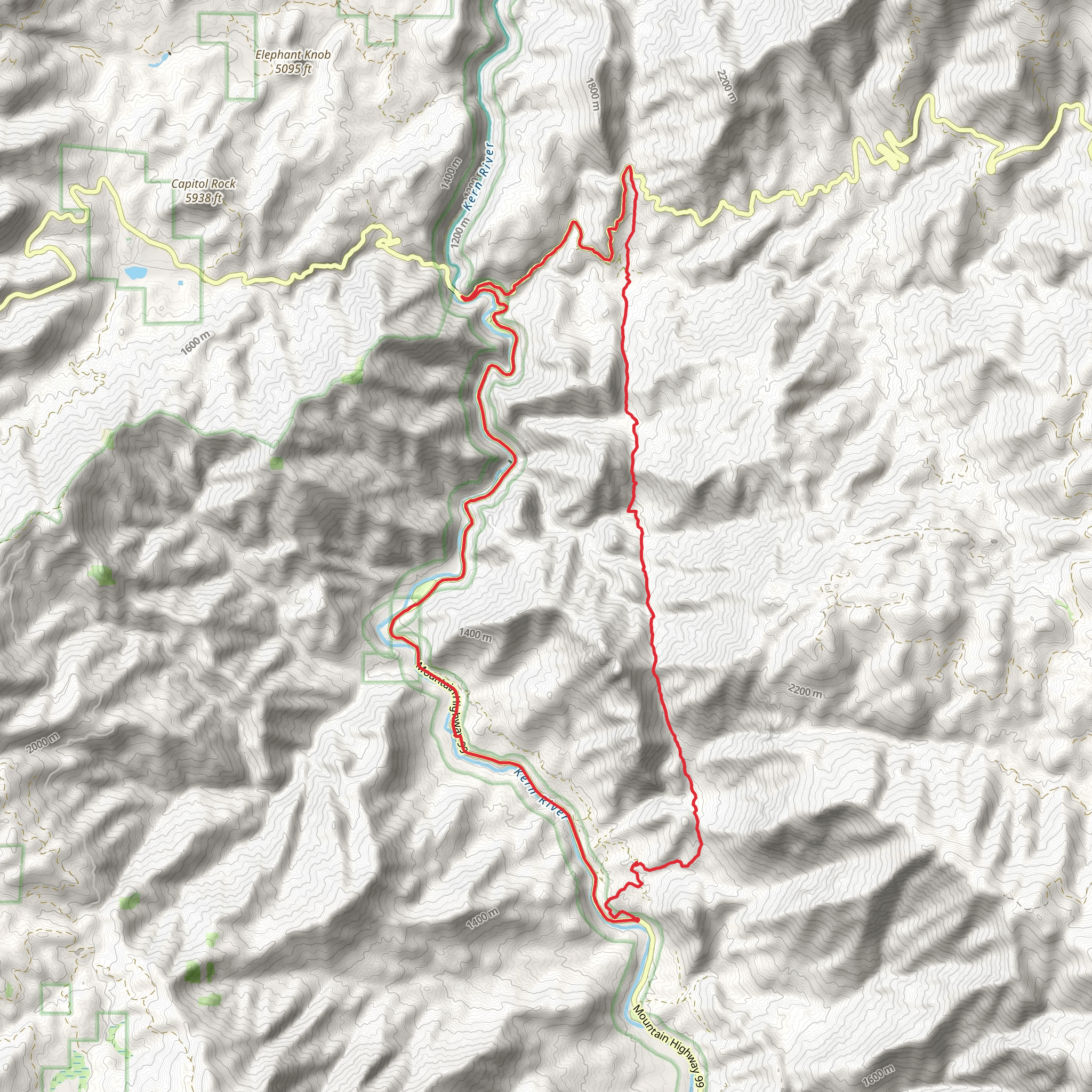 Rincon Trail and Mountain Highway 99 Loop mobile static map