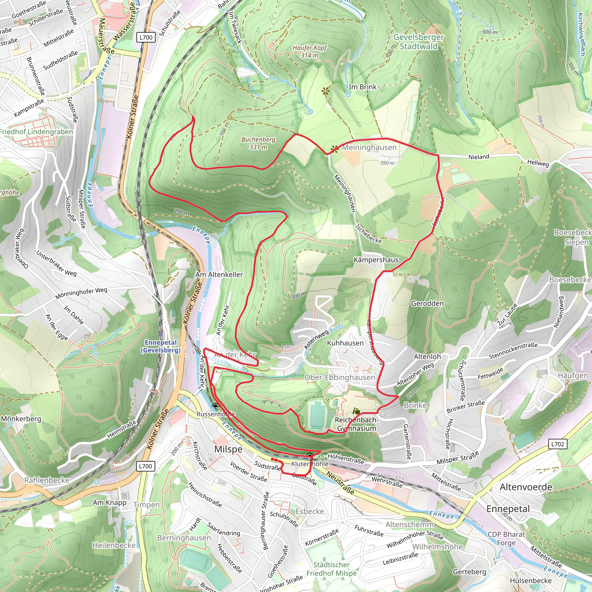Ennepetaler Rundweg and Voerder Weg mobile static map