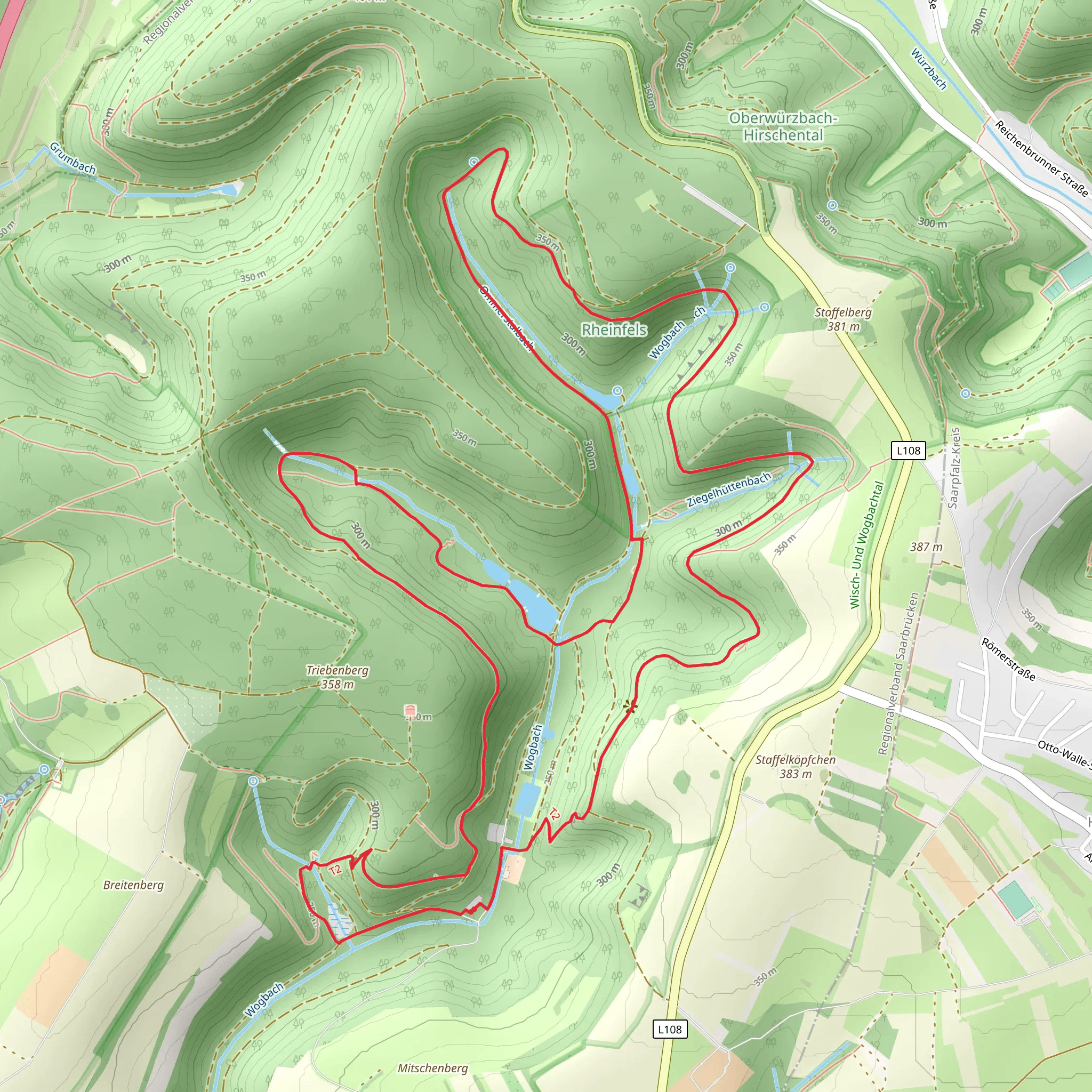Wisch- Und Wogbachtal and Rheinfels Loop mobile static map