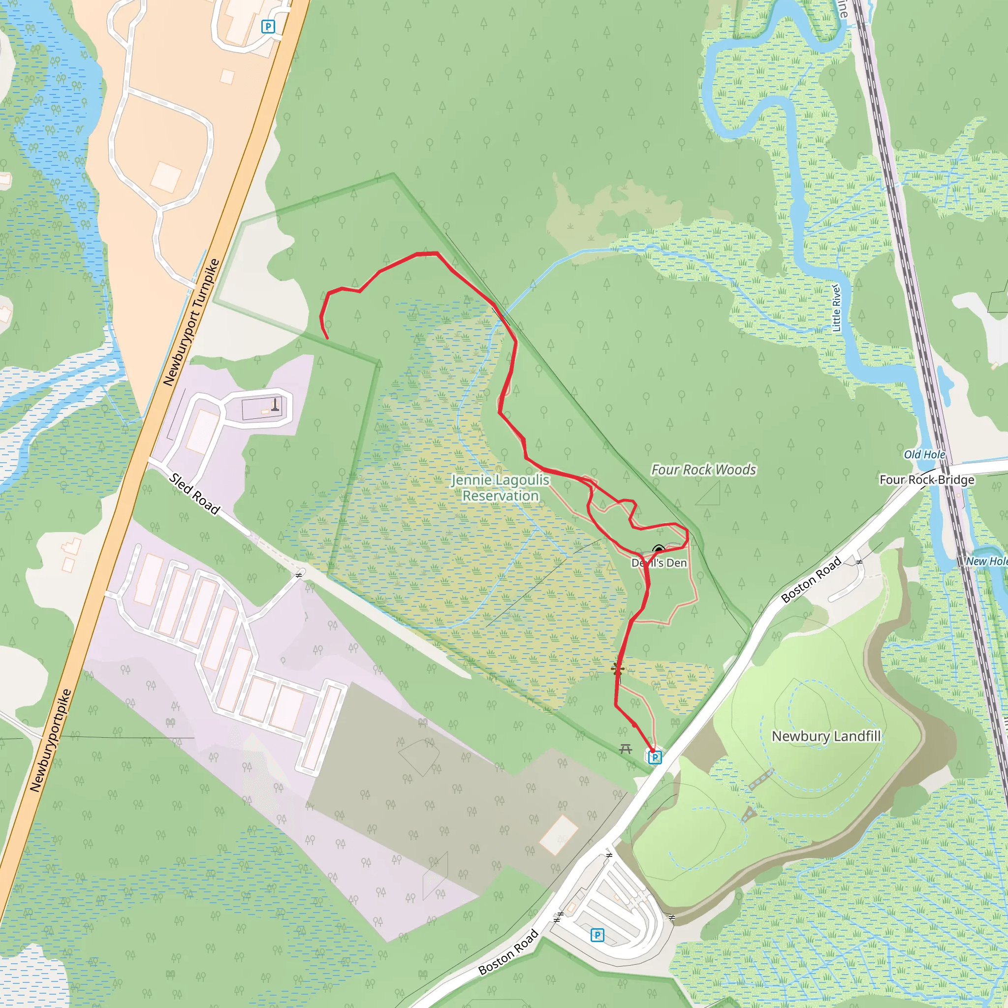 Four Rock Woods mobile static map