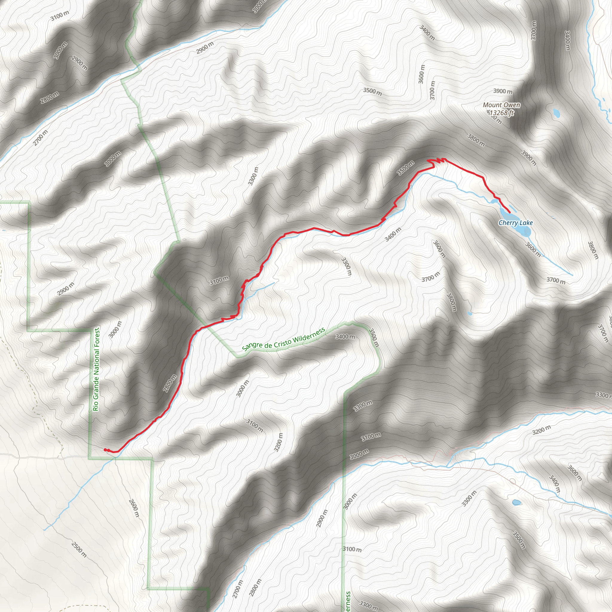 Cherry Lake via Wild Cherry Creek Trail mobile static map