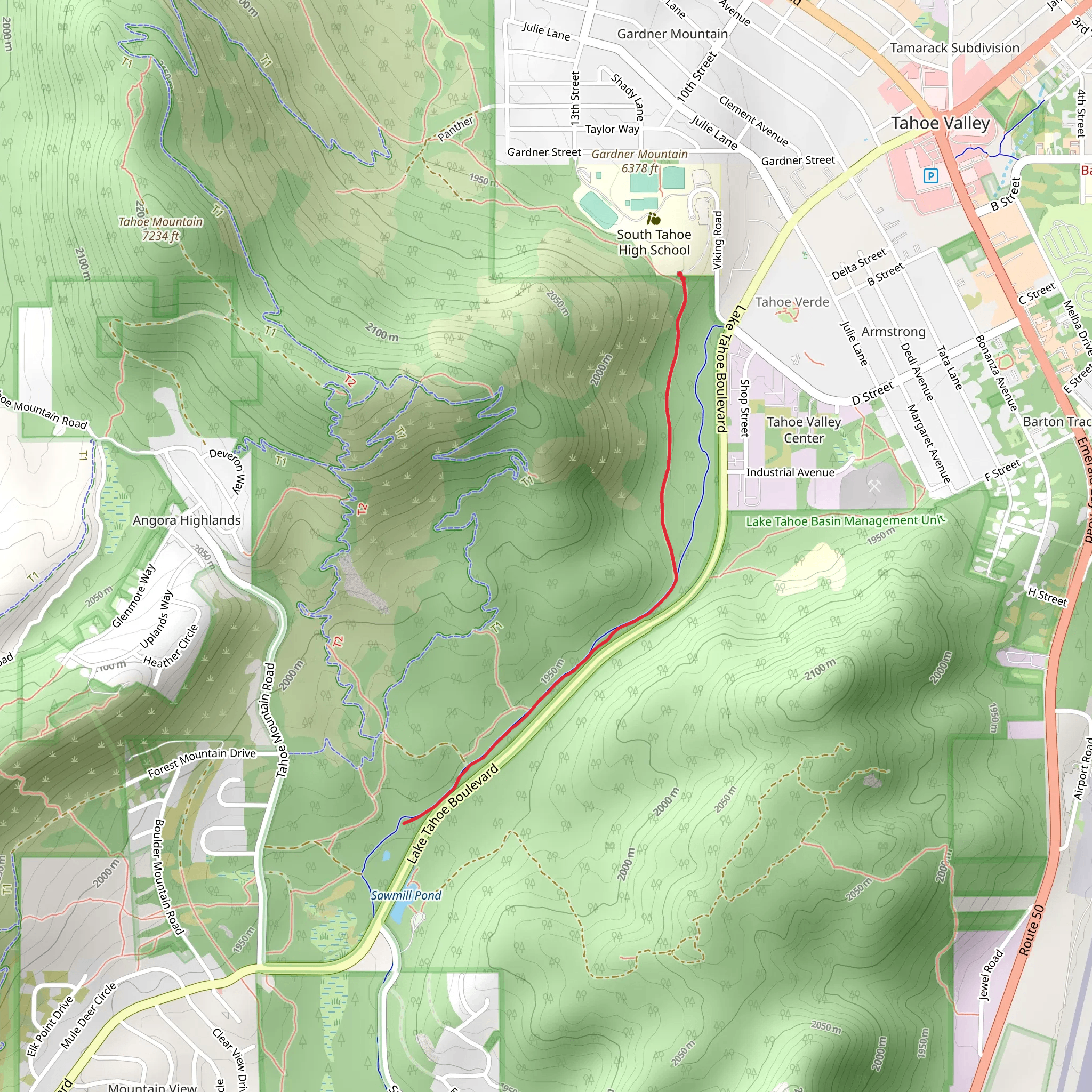 High School Trail mobile static map