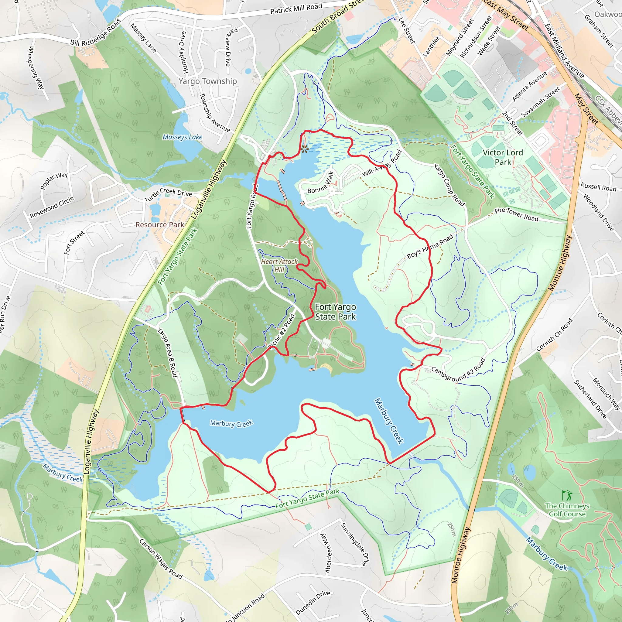 Marbury Creek Watershed Loop mobile static map