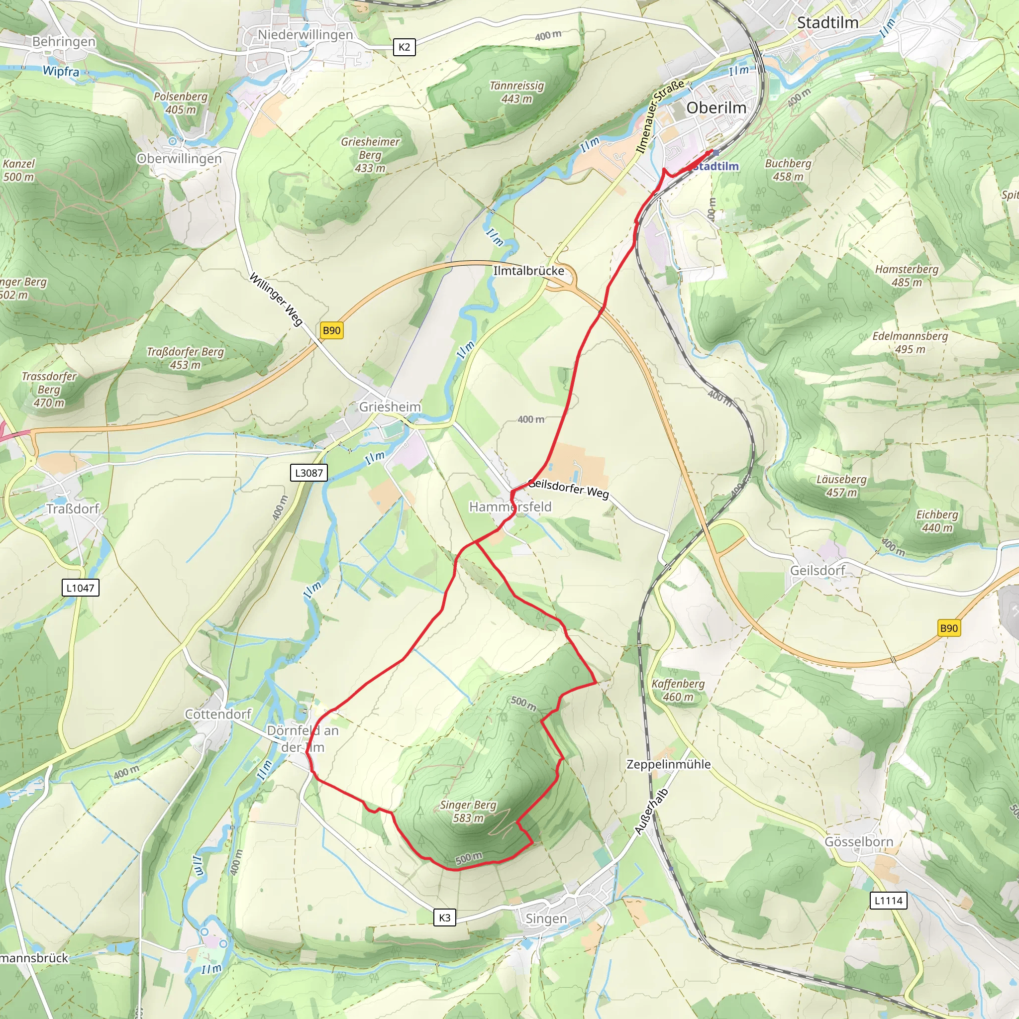 Singener Berg Loop mobile static map