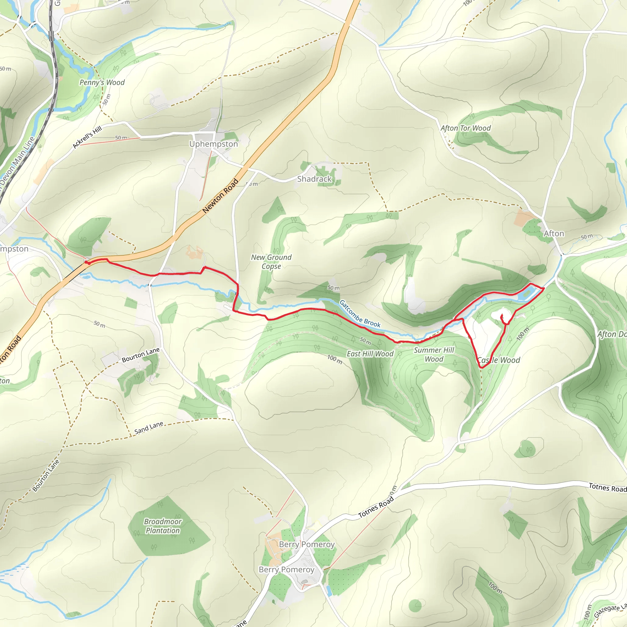 Berry Pomeroy Castle mobile static map