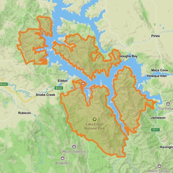 Lake Eildon National Park mobile static map