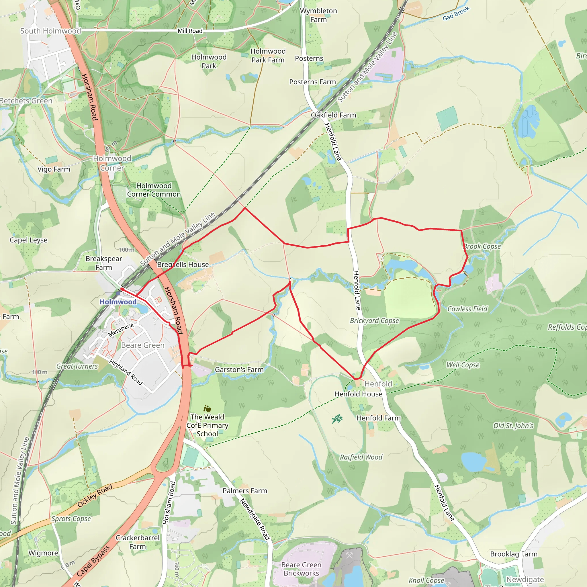 Henfold Lakes Loop mobile static map