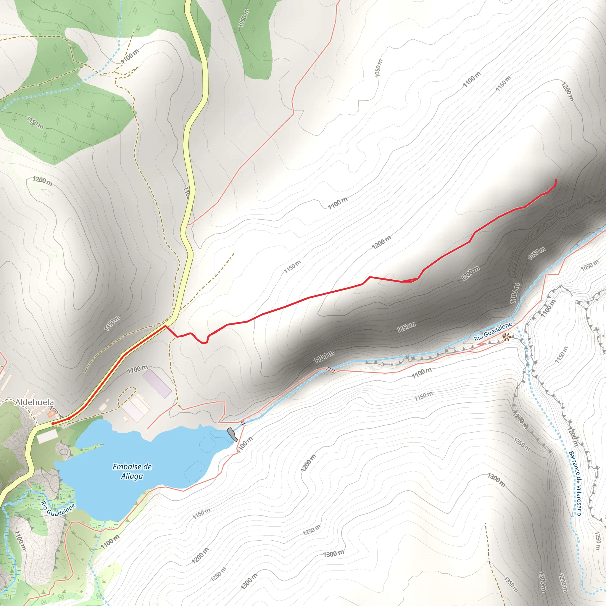 La Aldehuela - Viewpoint of La Hoz and Guadalope PR TE 108 mobile static map
