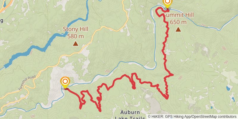 Western States Endurance Run Trail stage 9 Map