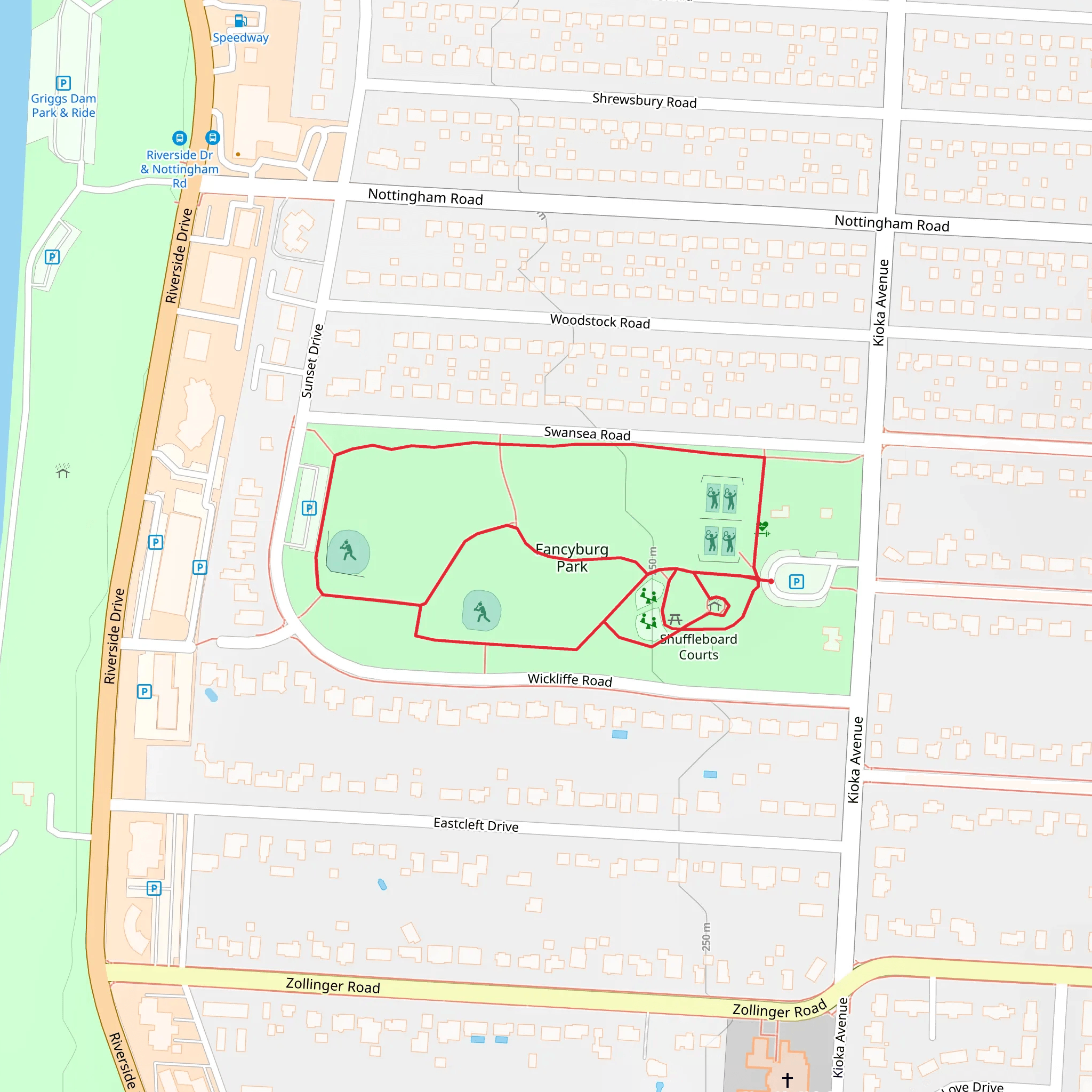 Fancyburg Park Loop mobile static map