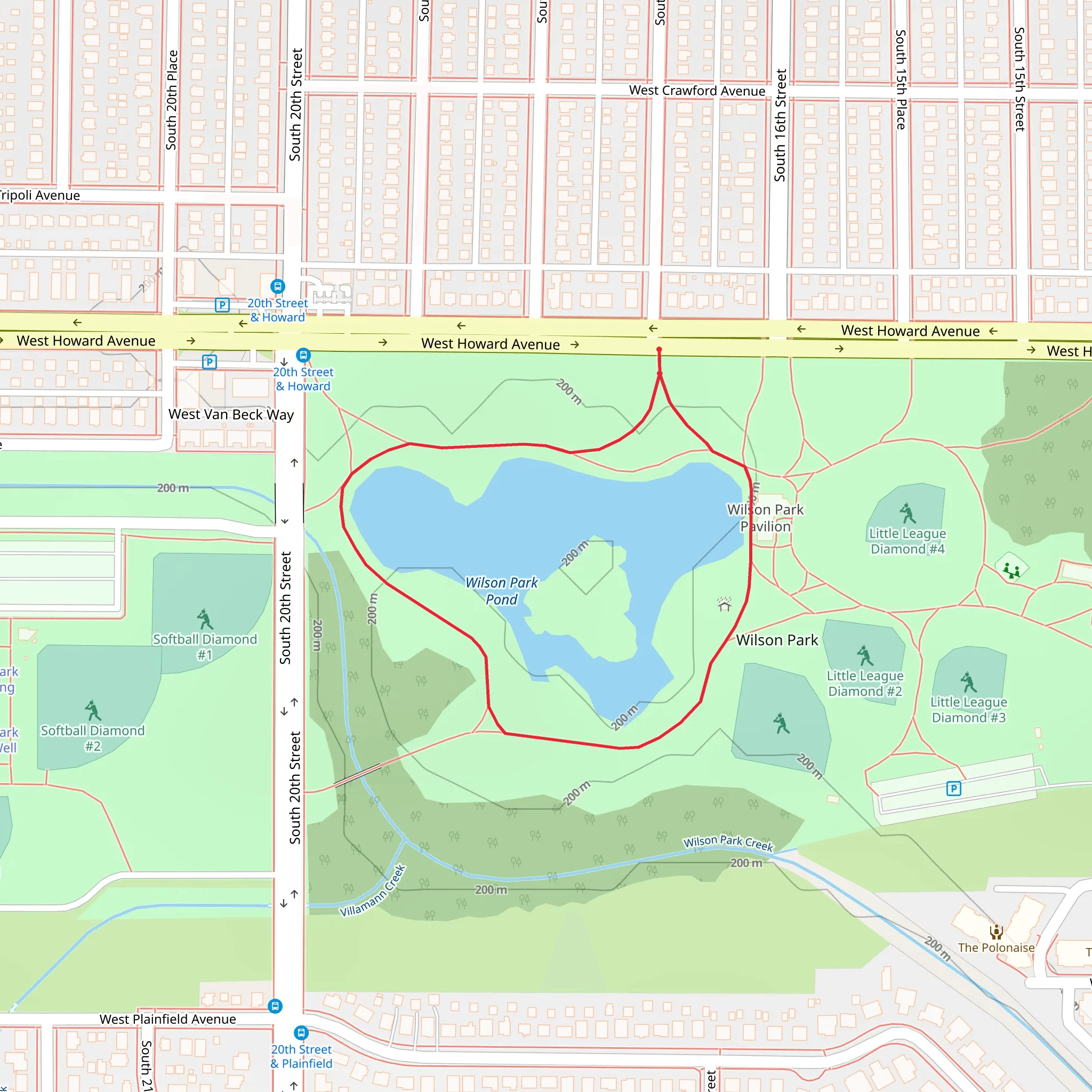 Wilson Park Pond Loop mobile static map
