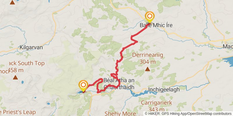 Slí Gaeltacht Mhúscraí stage 2 Map