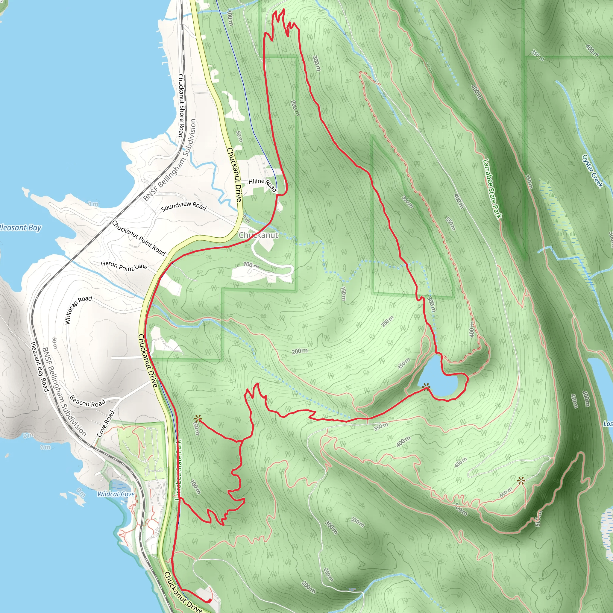 Interurban Trail and Two Dollar Trail mobile static map