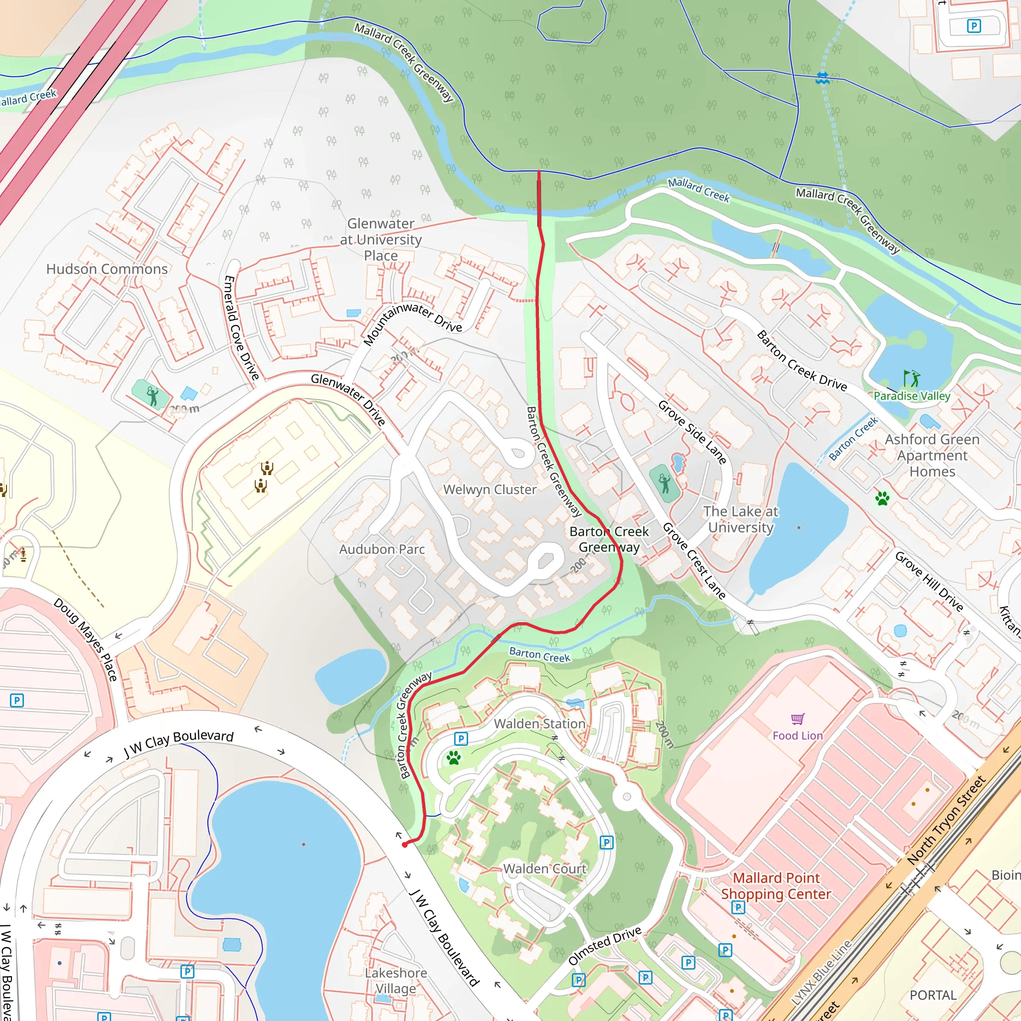Barton Creek Greenway mobile static map
