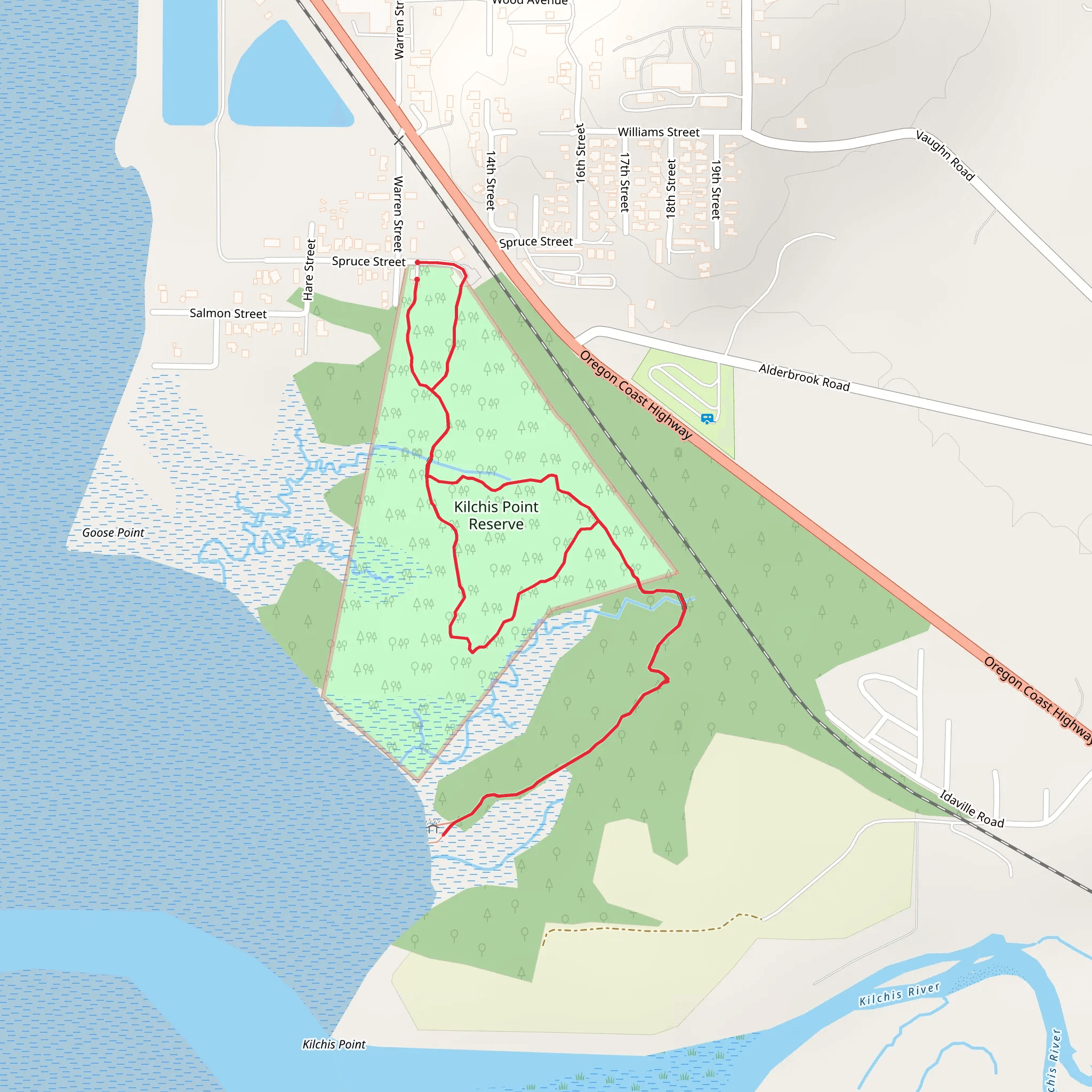 Kilchis Flat and KIlchis Point Reserve Loop mobile static map