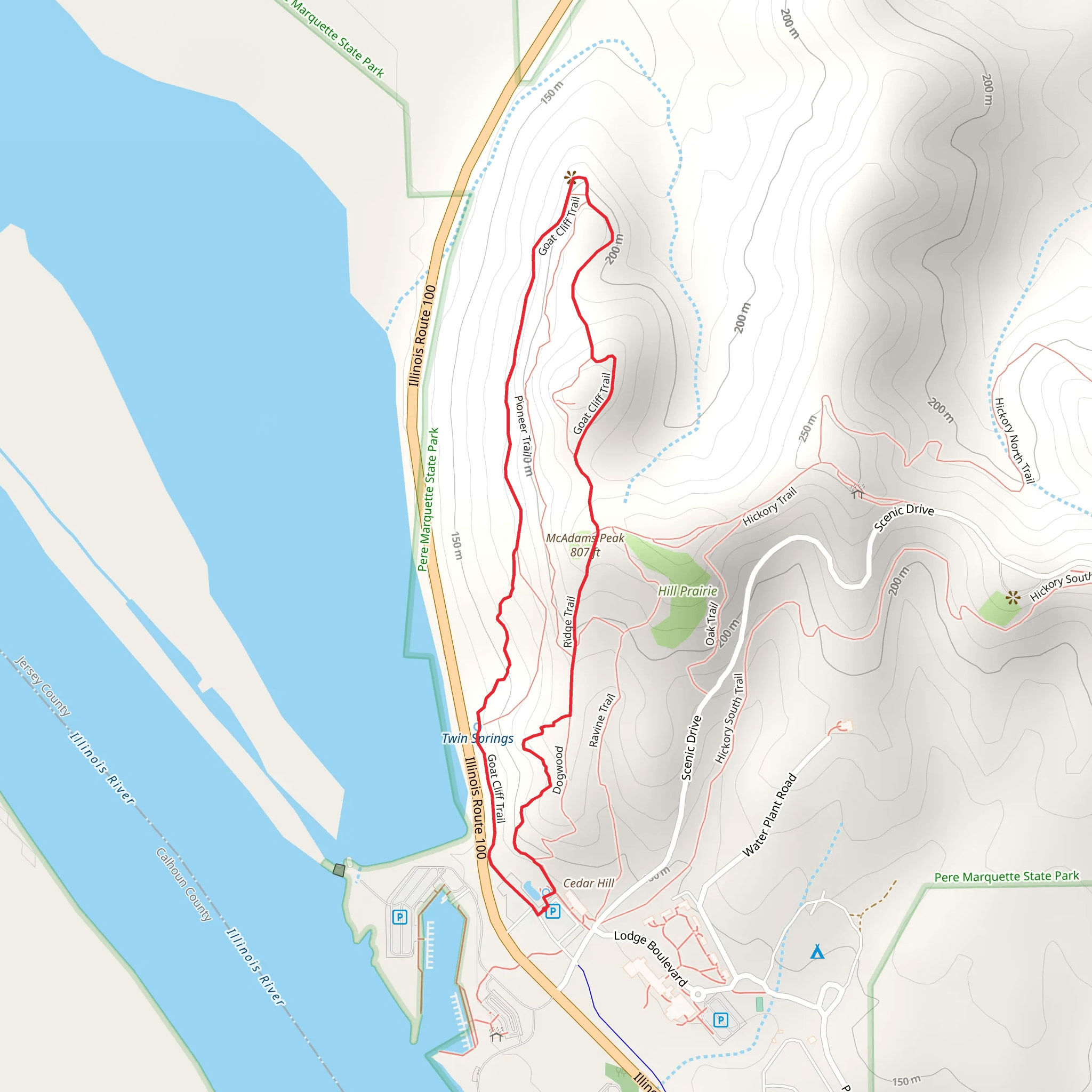 McAdams Peak Loop mobile static map
