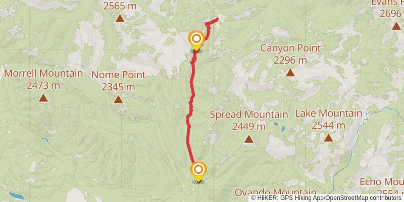 Limestone Pass via Monture Creek Trail stage 3 Map