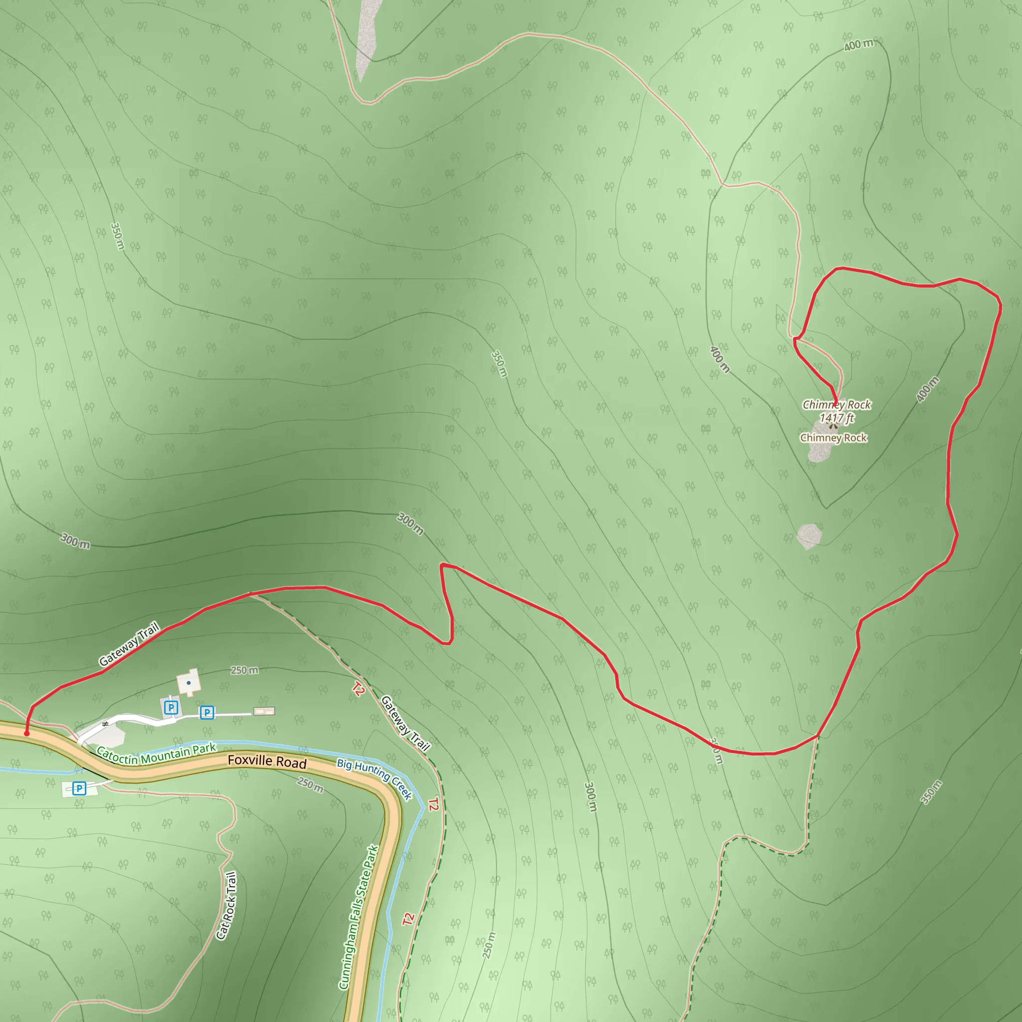 Chimney Rock-Visitor Center Trail mobile static map