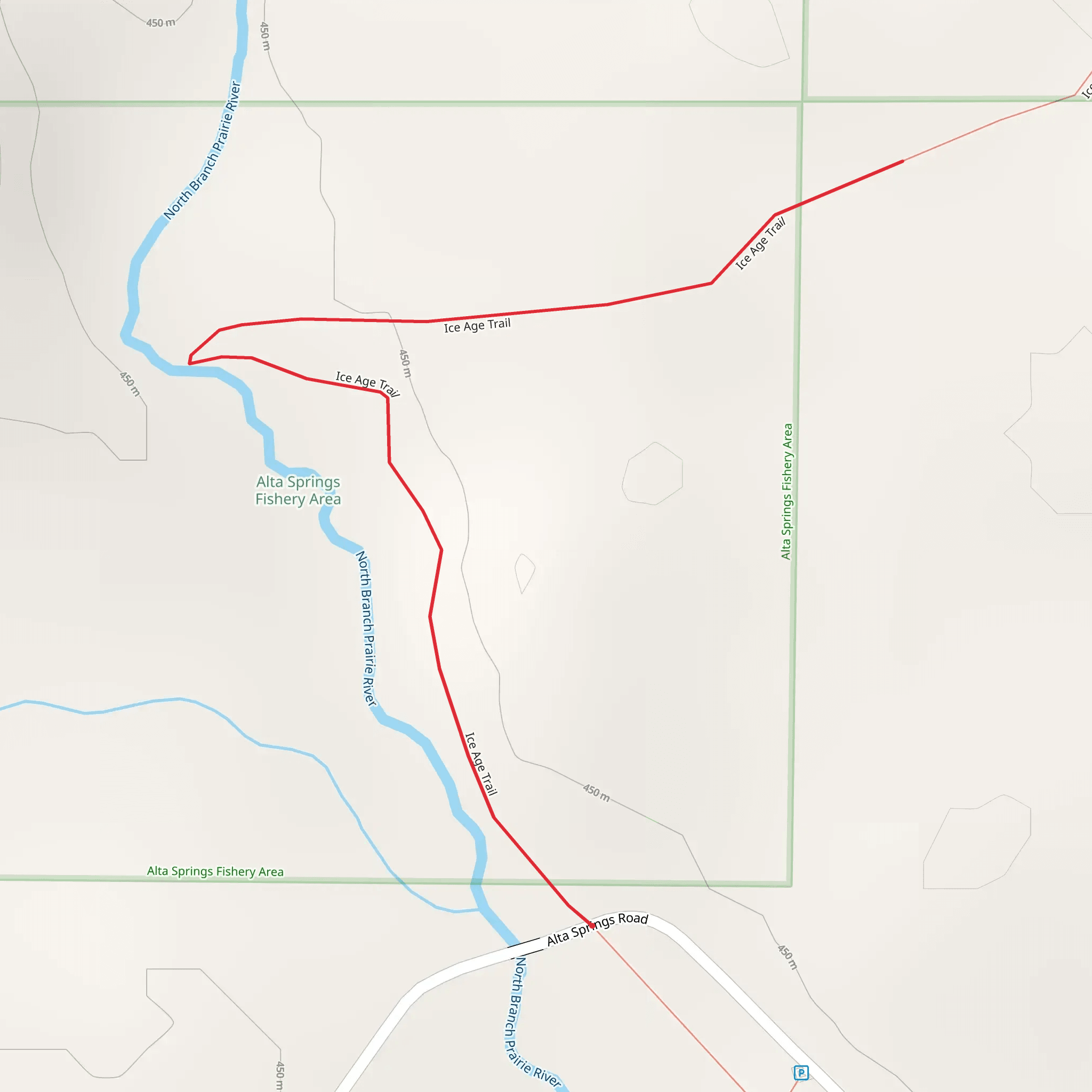 Ice Age Trail - Alta Springs Road mobile static map