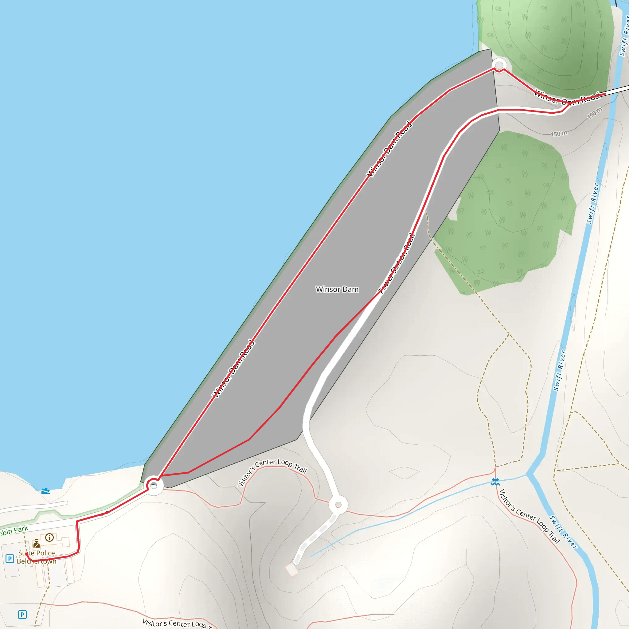 Winsor Dam Road Loop mobile static map