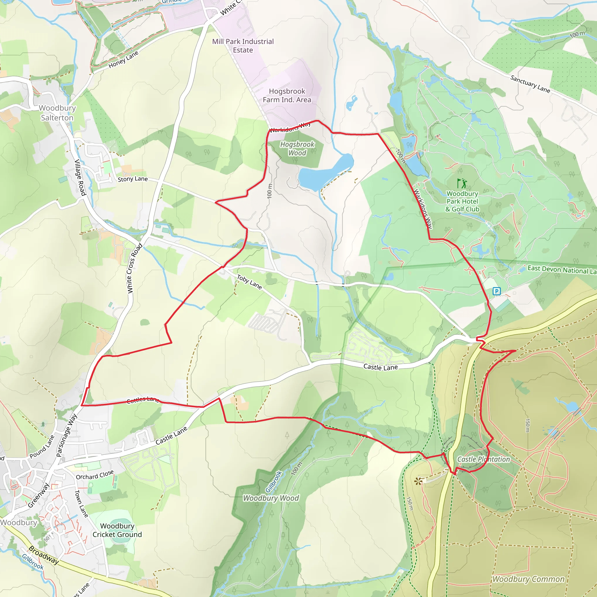 Woodbury Common Circular Walk mobile static map