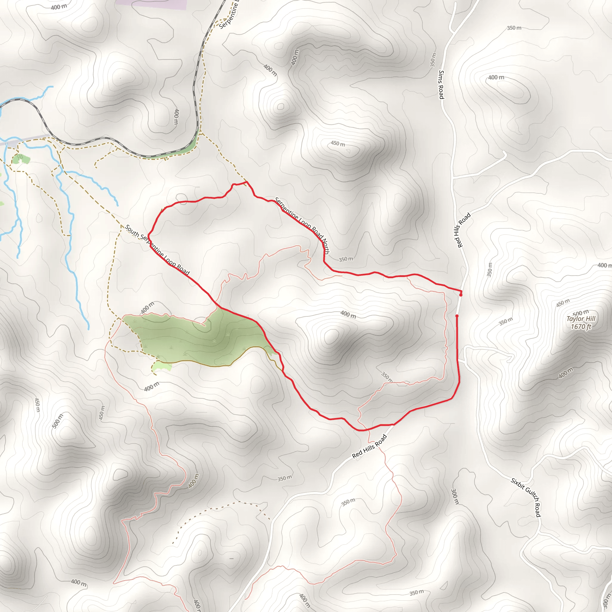 Serpentine Loop Road North mobile static map