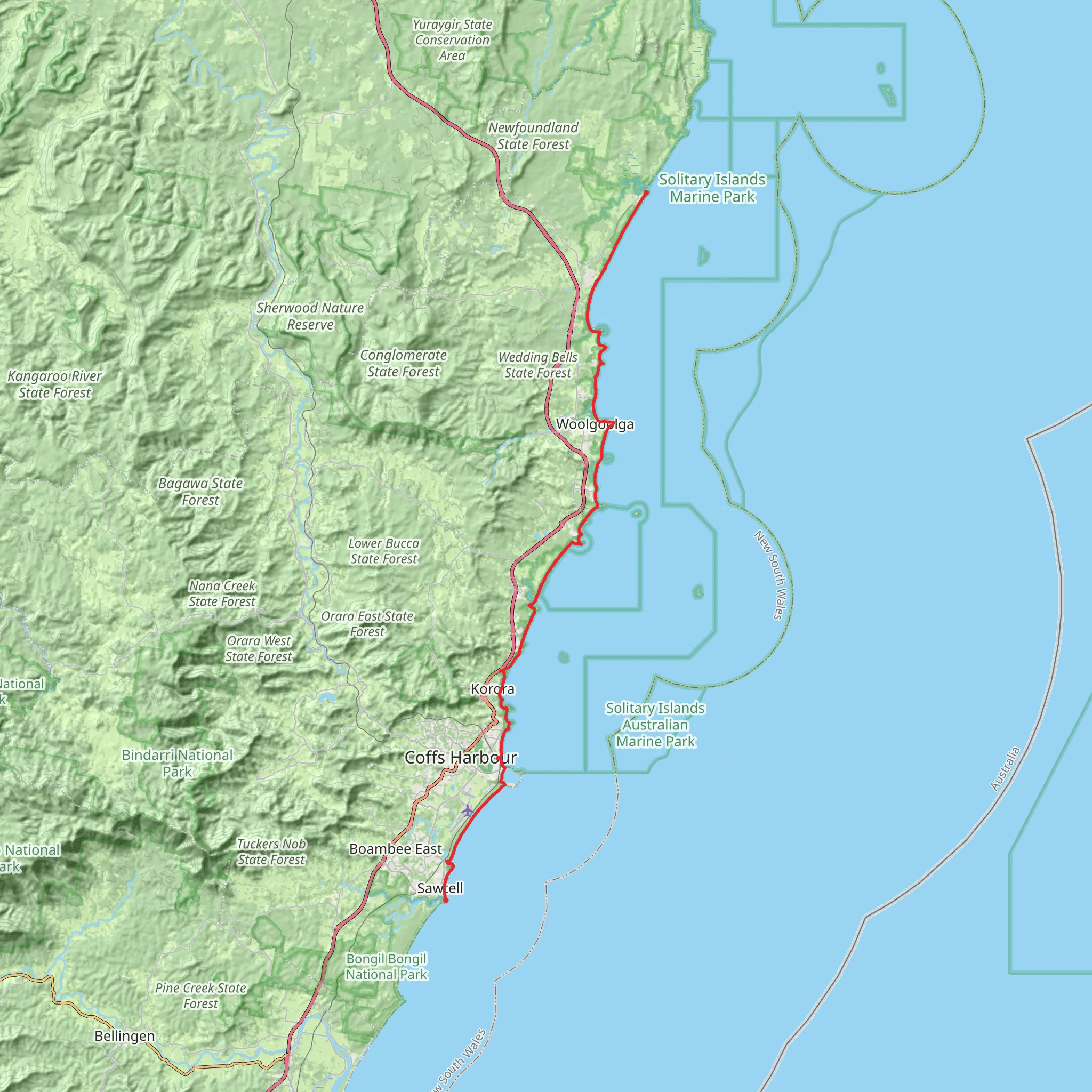 Solitary Islands Coastal Walk mobile static map