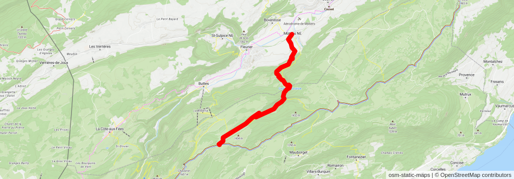 Western Swiss Plateau Trail stage 2 Map