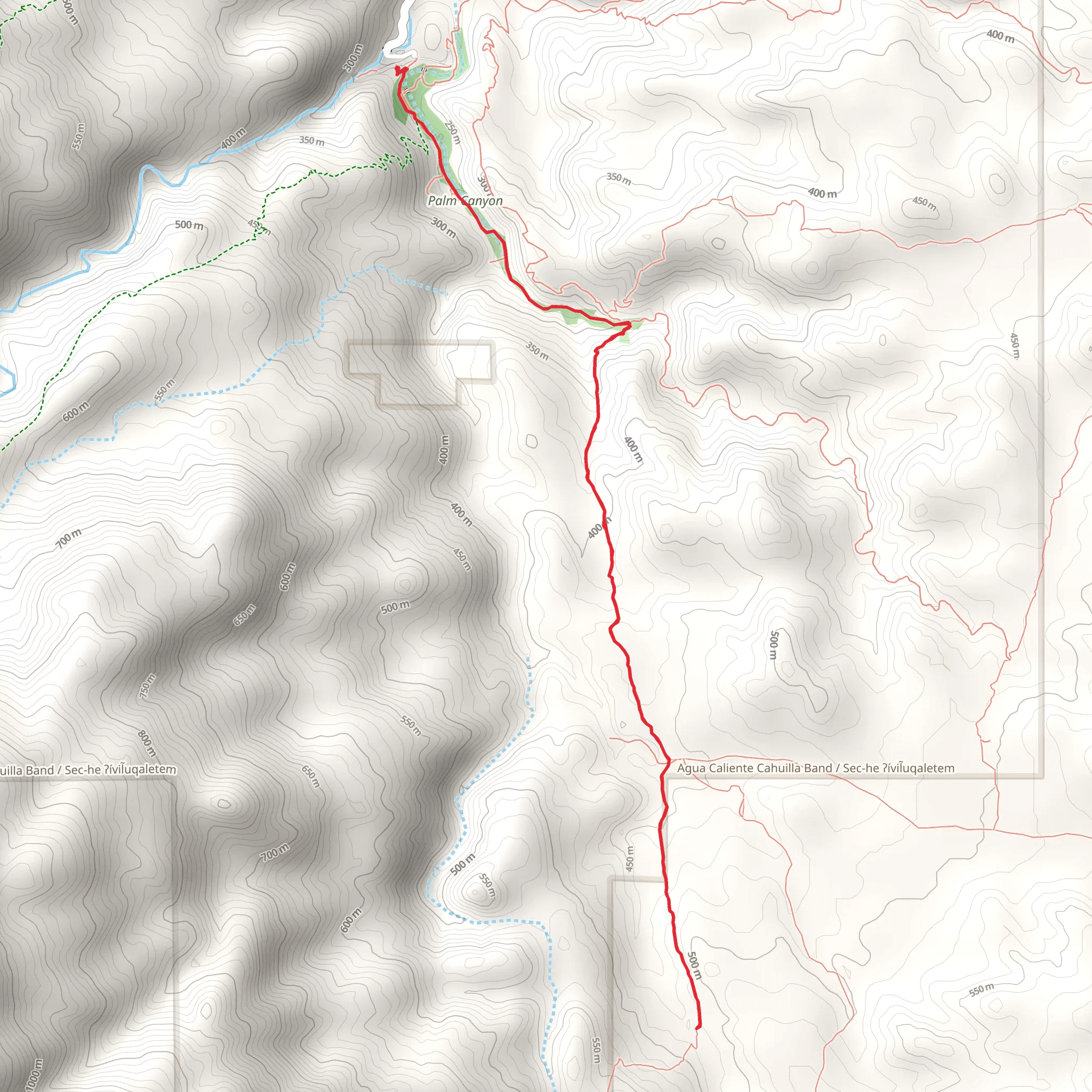 Palm Canyon Trail and Indian Potrero Trail mobile static map