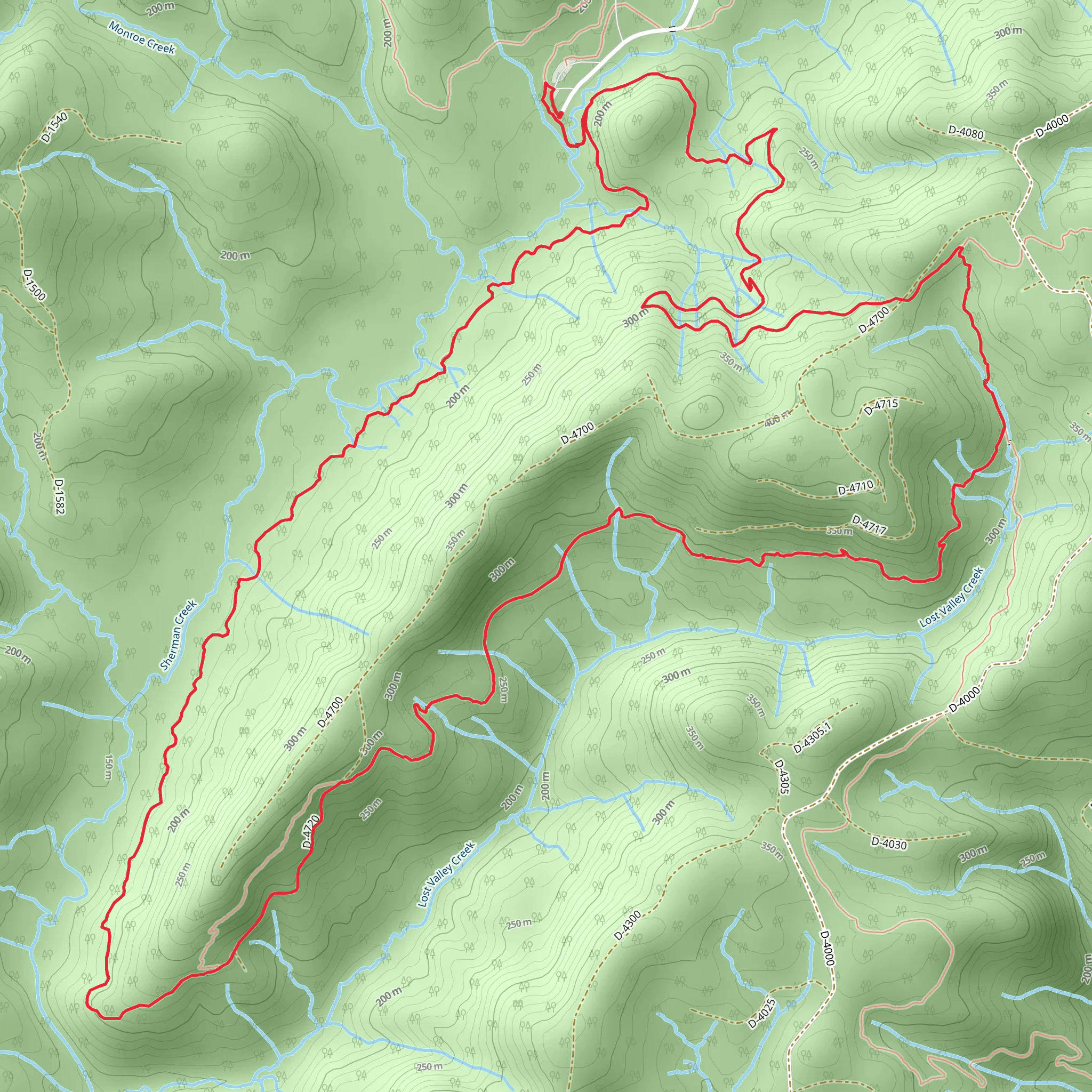 Mckenny and Lost Valley Loop mobile static map