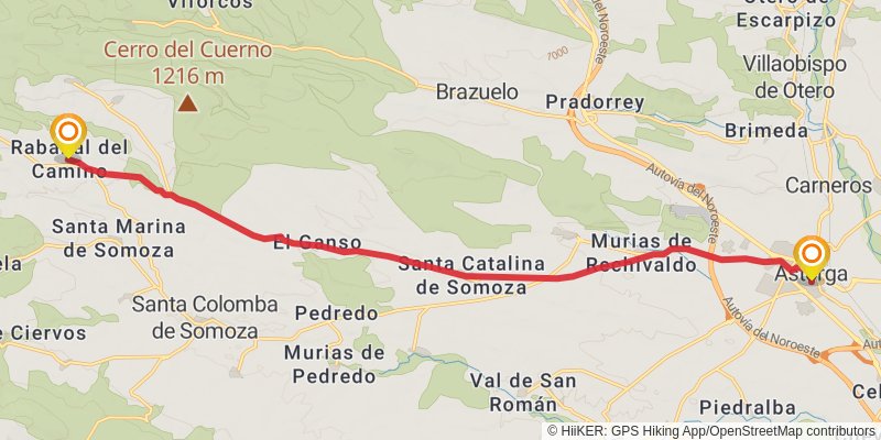 Camino Aragones stage 28 Map