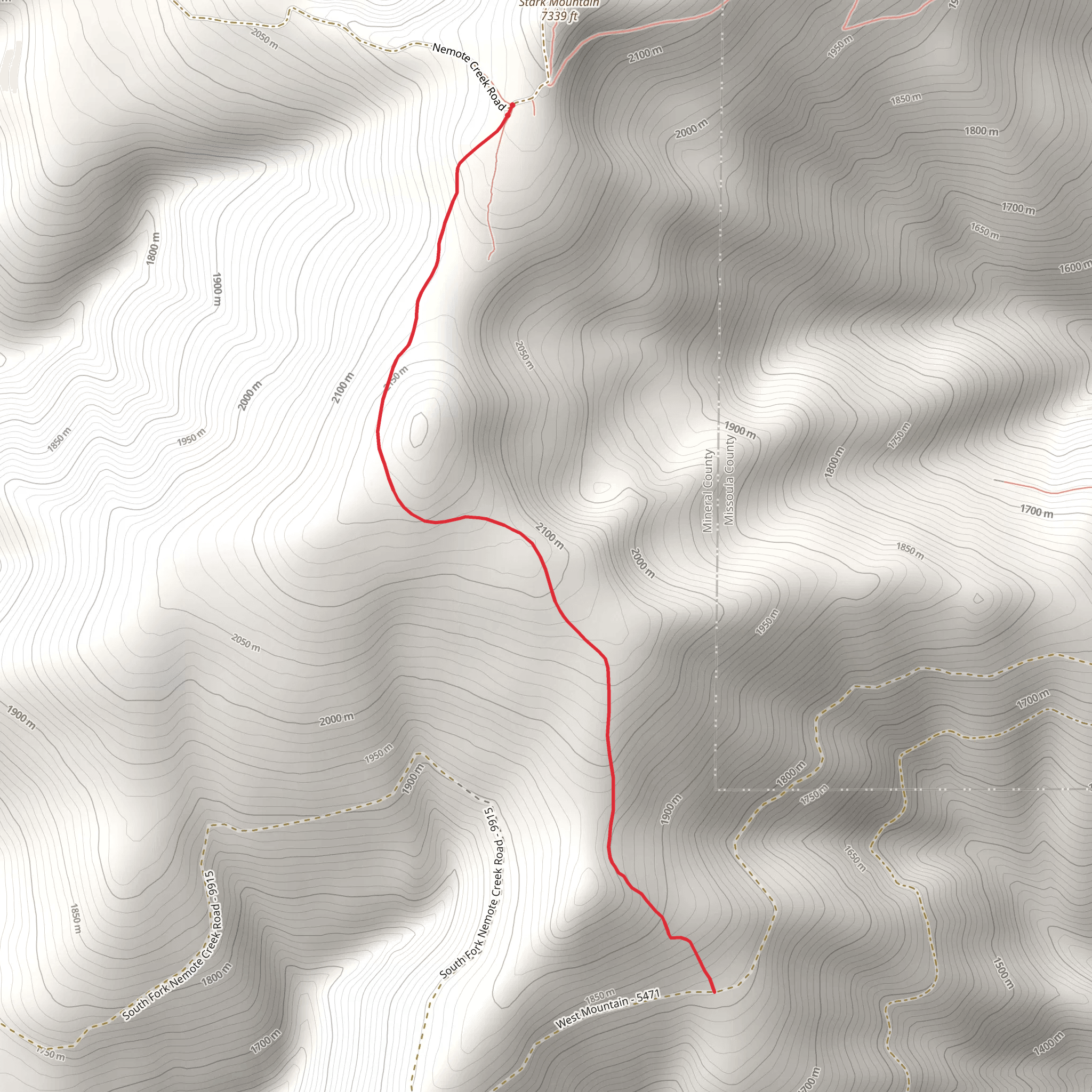 West Mountain Creek Trail mobile static map